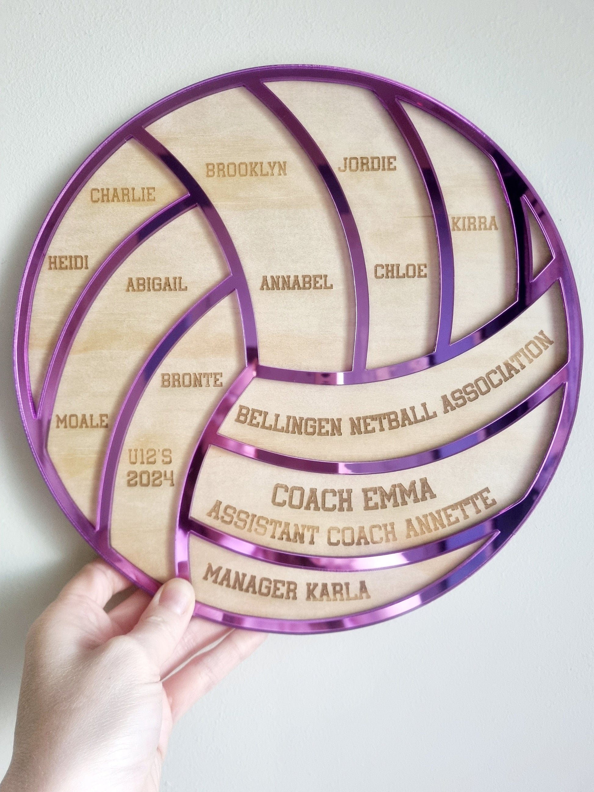 Personalised Netball Coach Plaque, Custom Netball Gift, End of Season Coach Appreciation