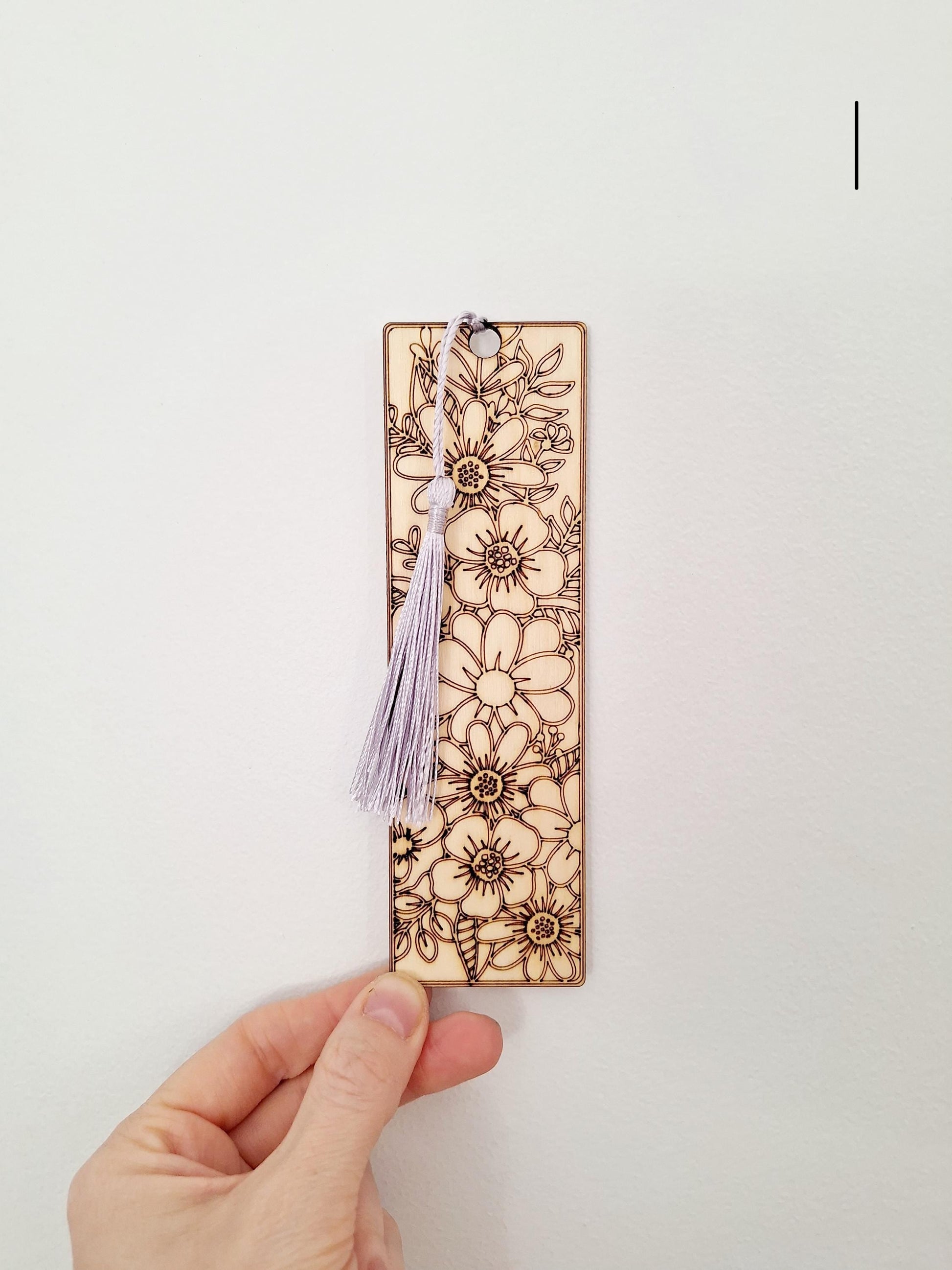 Wooden Engraved Floral Bookmarks, Page Marker, Book Lovers, Eco Friendly Bookmarks