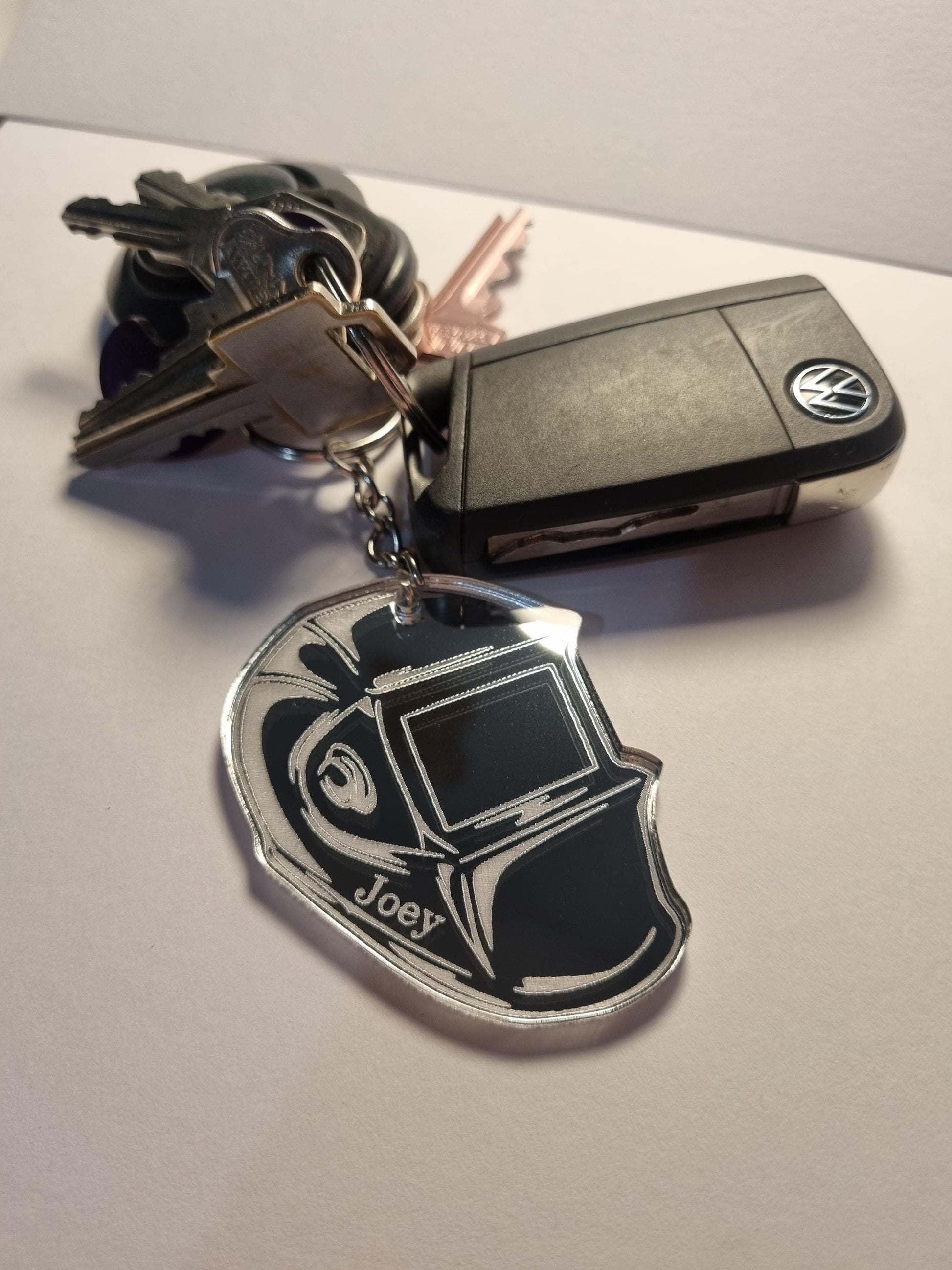 Personalised Welding Helmet Keyring, Custom Welding Mask, Fabricator Gift, Gift fot Dad, Gift for Him
