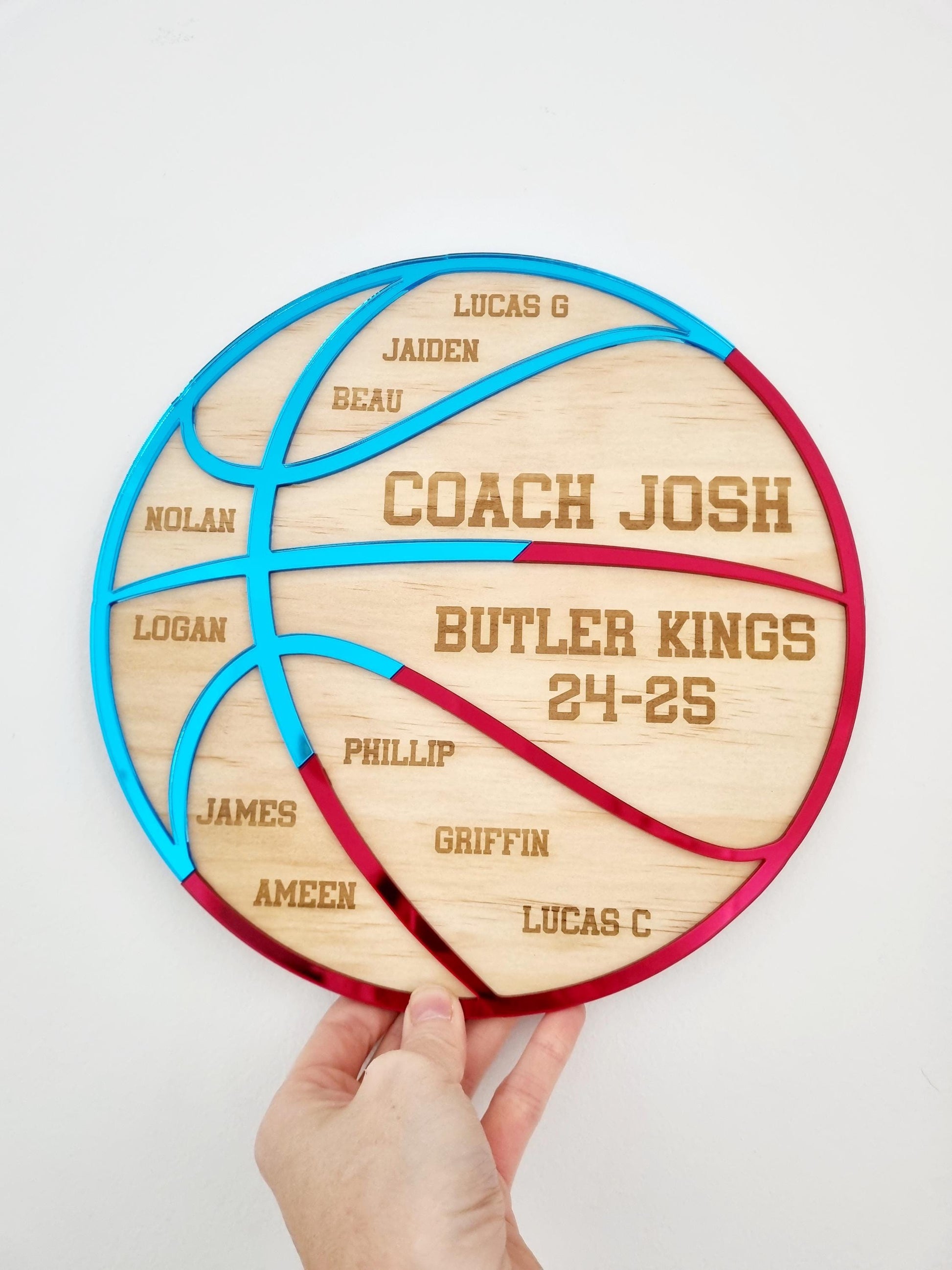 Basketball Coach Gift, Unique 2 Colour Design, Basketball Team Gift, Basketball Coach Plaque