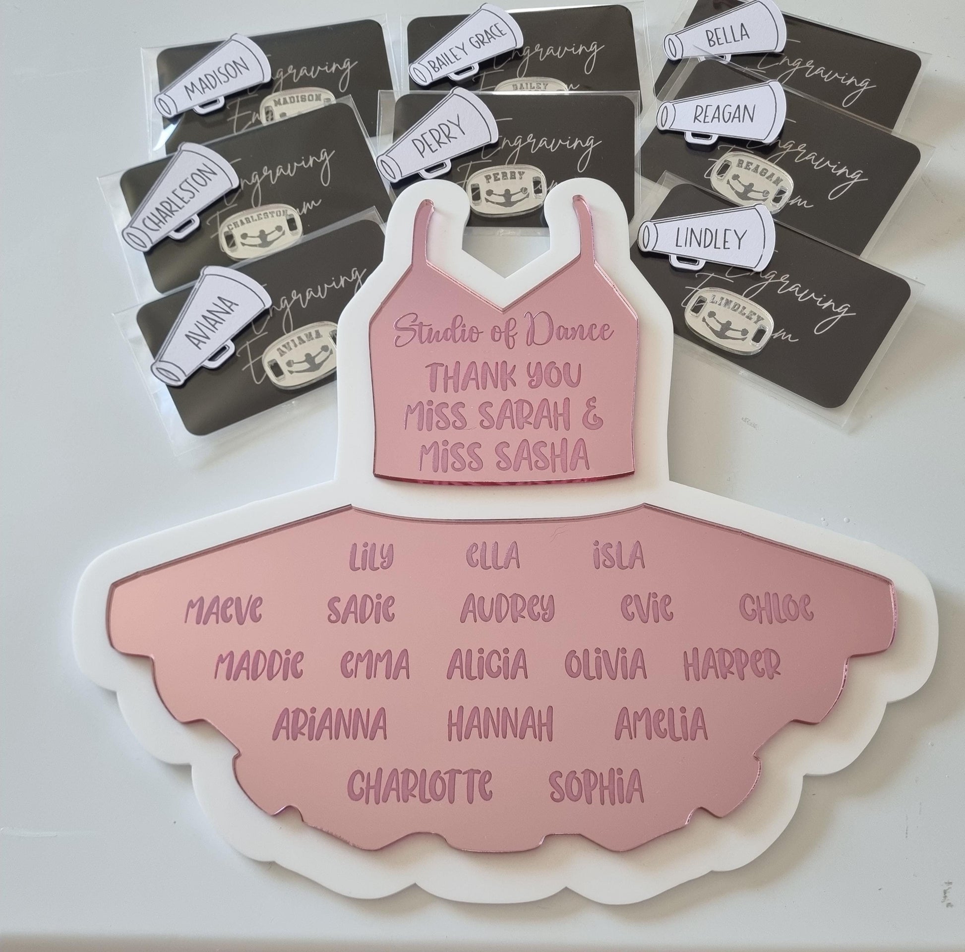 Personalised Dance Teacher Gift Set – Ballet Coach Plaque & Shoe Tags, Dance School Gift