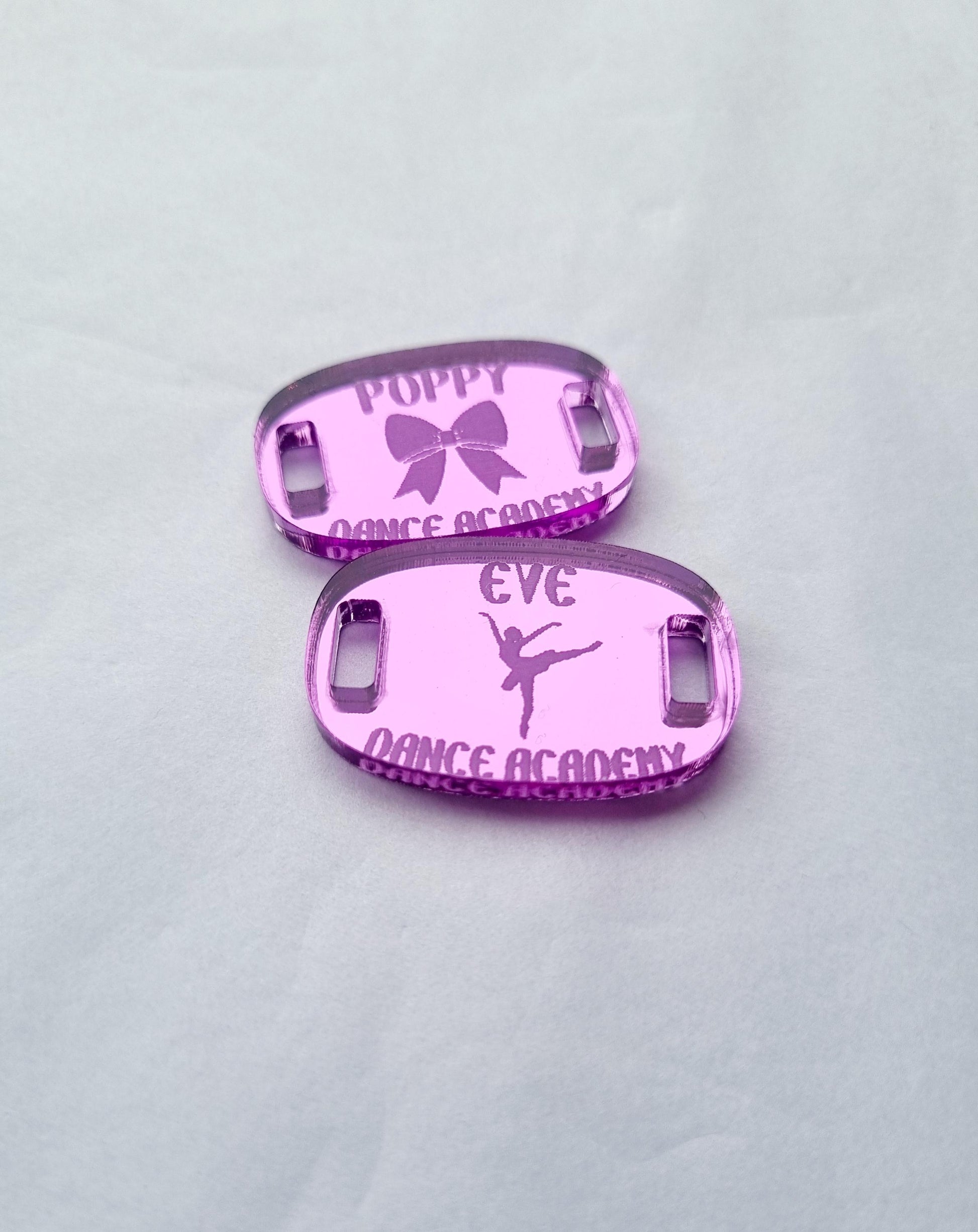 Personalised Dance Shoe Charms, Custom Shoelace Tags, Dance Team Gift, Dance Coach Gift