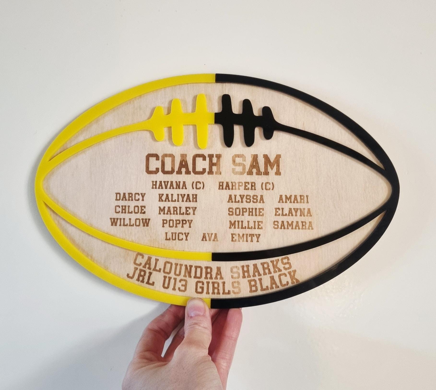 Football Coach Gift, Unique 2-Colour Coach Plaque, Footy Team Gift, Footy Player Gift