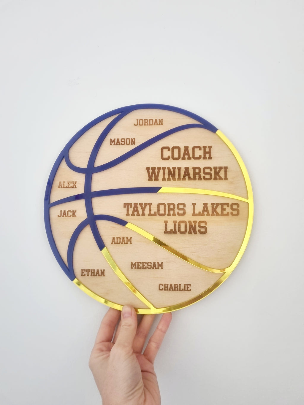 Basketball Coach Gift Plaque - Unique 2-Colour Design Team Gift