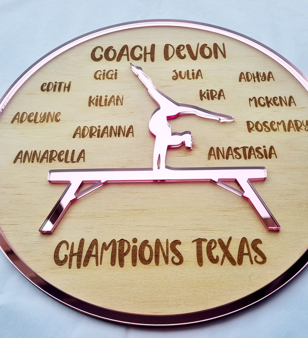 Personalised Gymnastics Coach Gift Set - Custom Coach Plaque & Shoe Tags