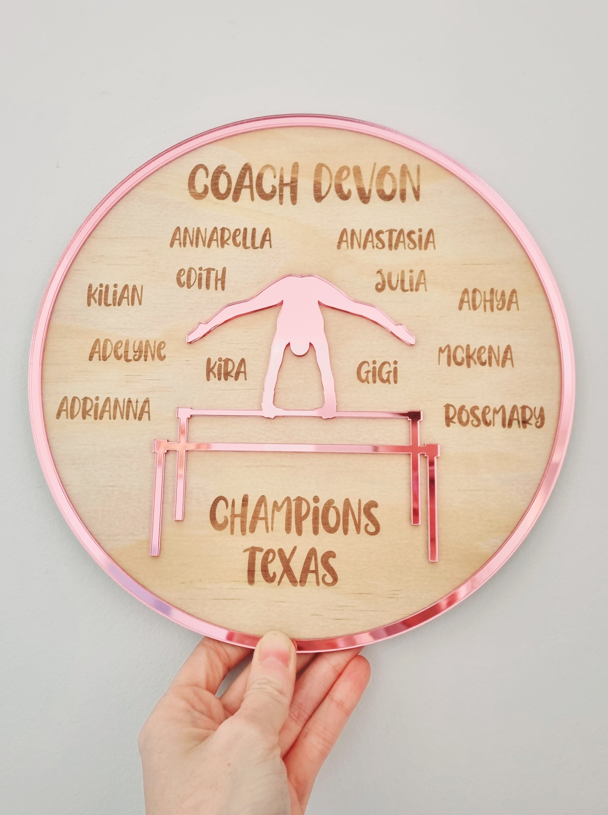 Gymnastics Coach Gift –  Personalised Team Appreciation Plaque