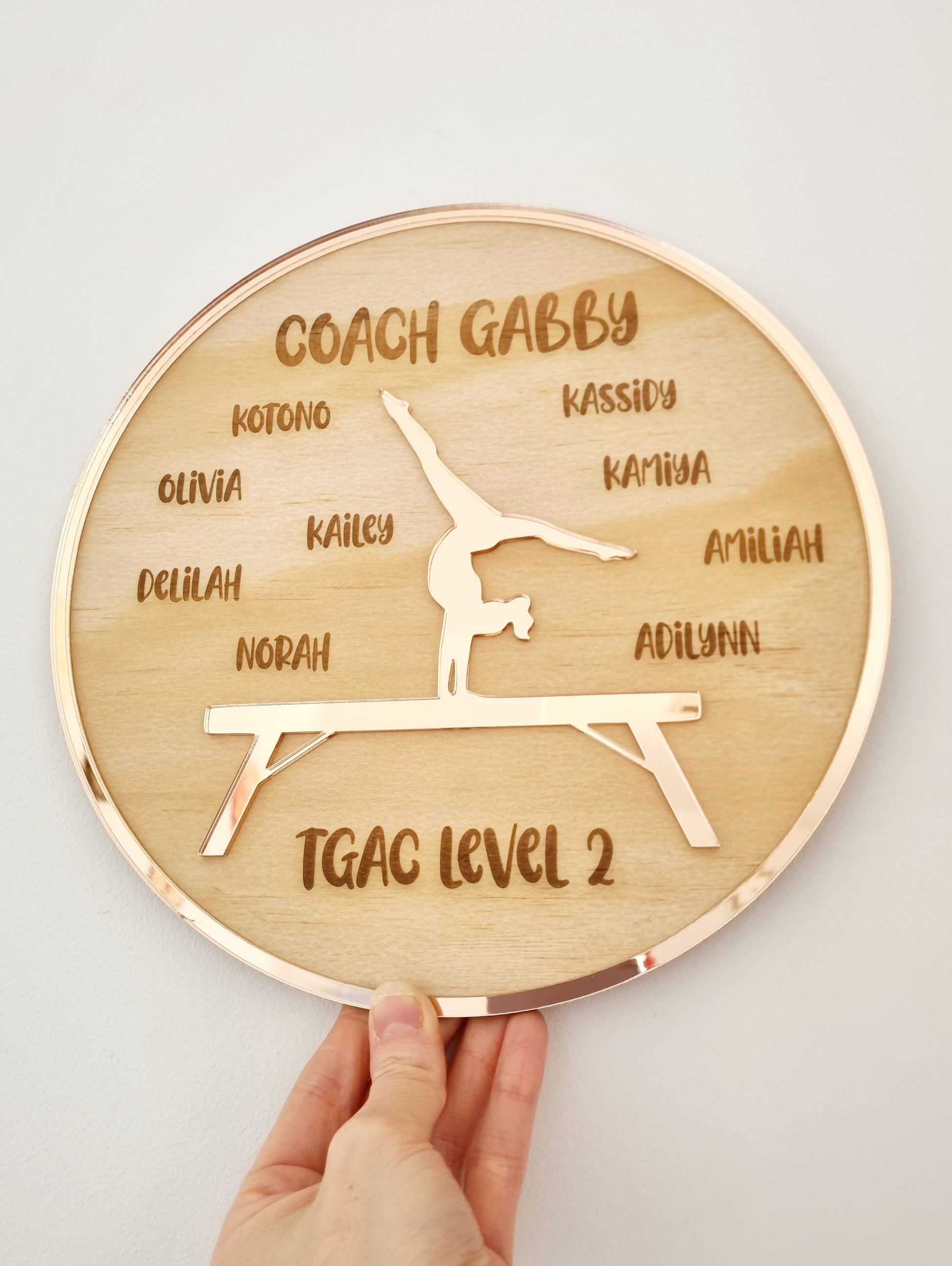 Gymnastics Coach Gift –  Personalised Team Appreciation Plaque