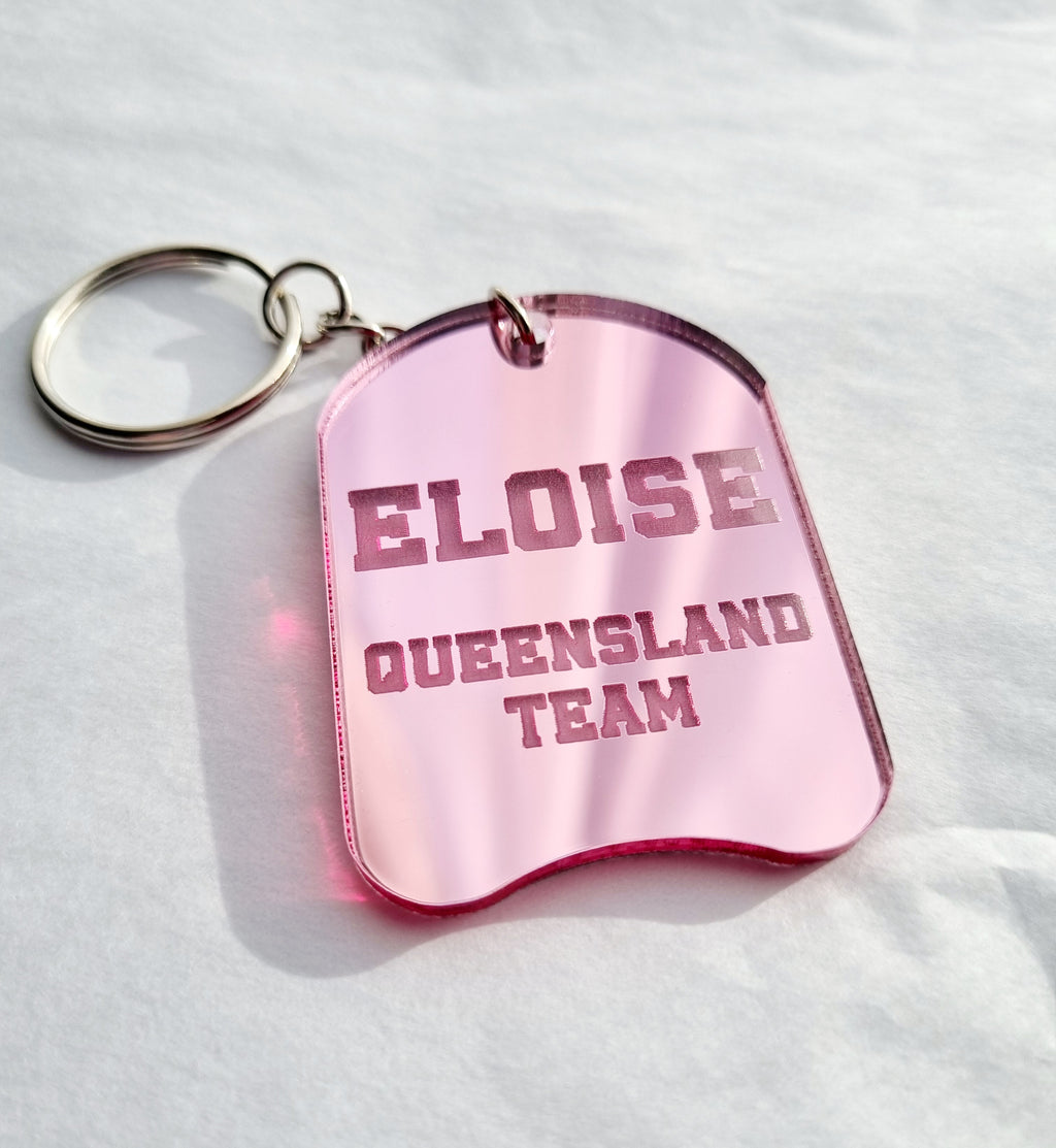 Personalised Swimming Kickboard Keyring