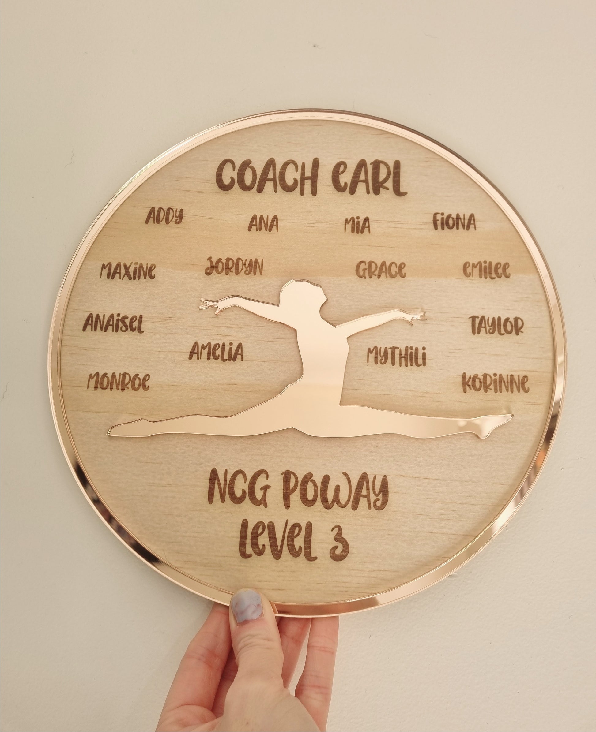 Gymnastics Coach Gift –  Personalised Team Appreciation Plaque