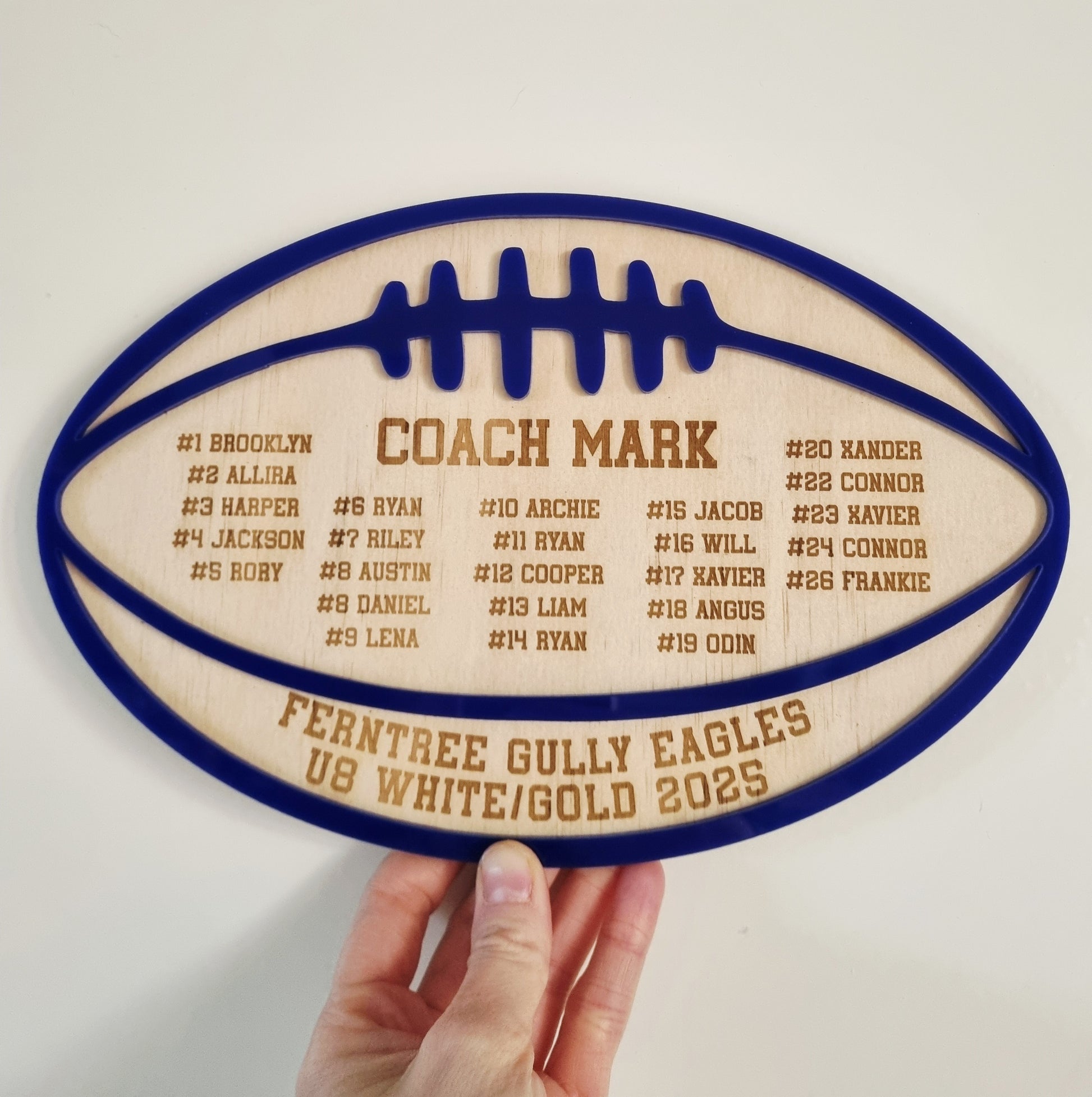 Football Coach Gift Plaque – Personalised AFL Team Keepsake