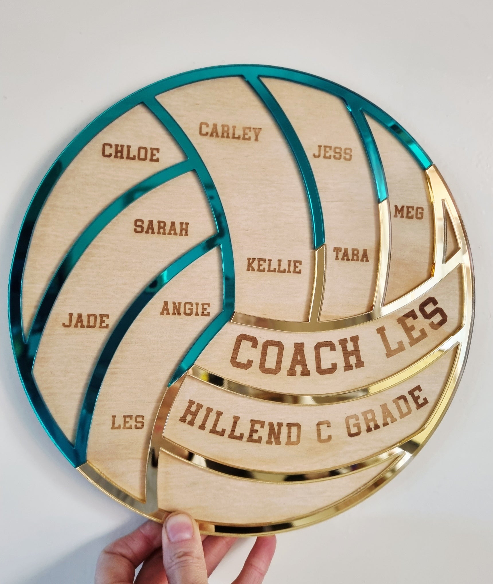 Basketball Coach Gift Plaque - Unique 2-Colour Design Team Gift