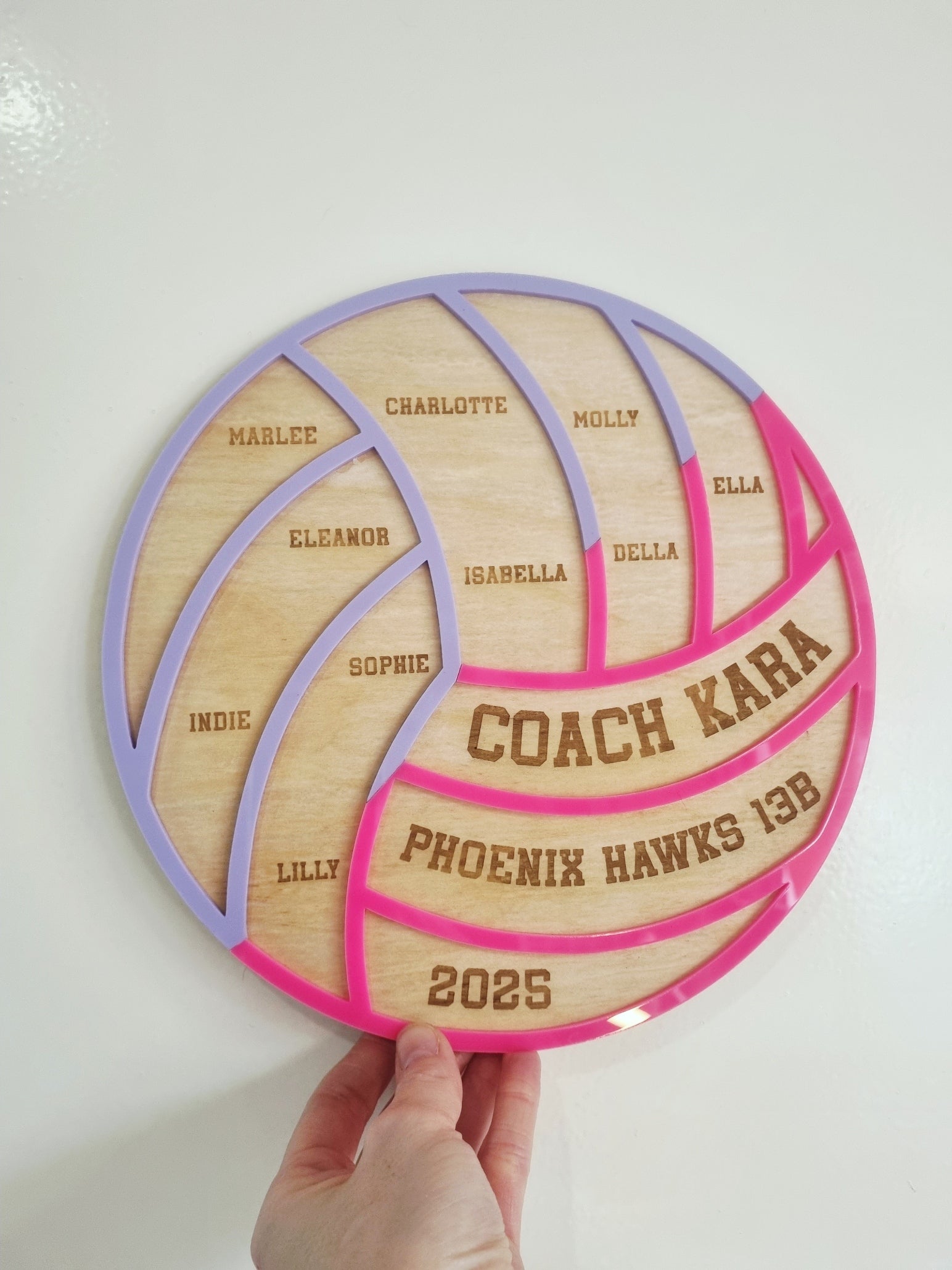 Netball Coach Gift – Unique Multi-Colour Acrylic Team Plaque