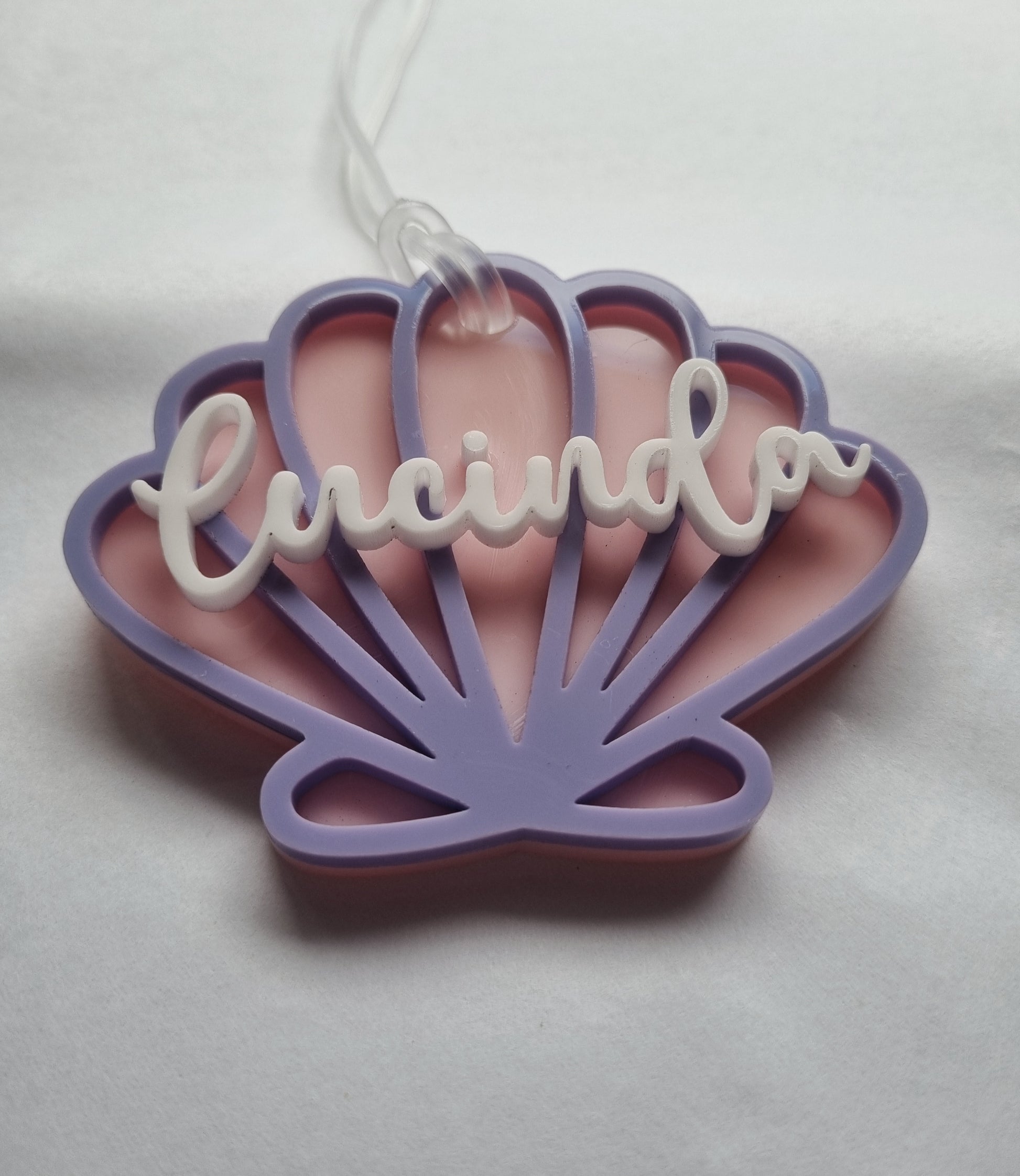 Mermaid Shell Bag Tag - Custom Mermaid Backpack Label