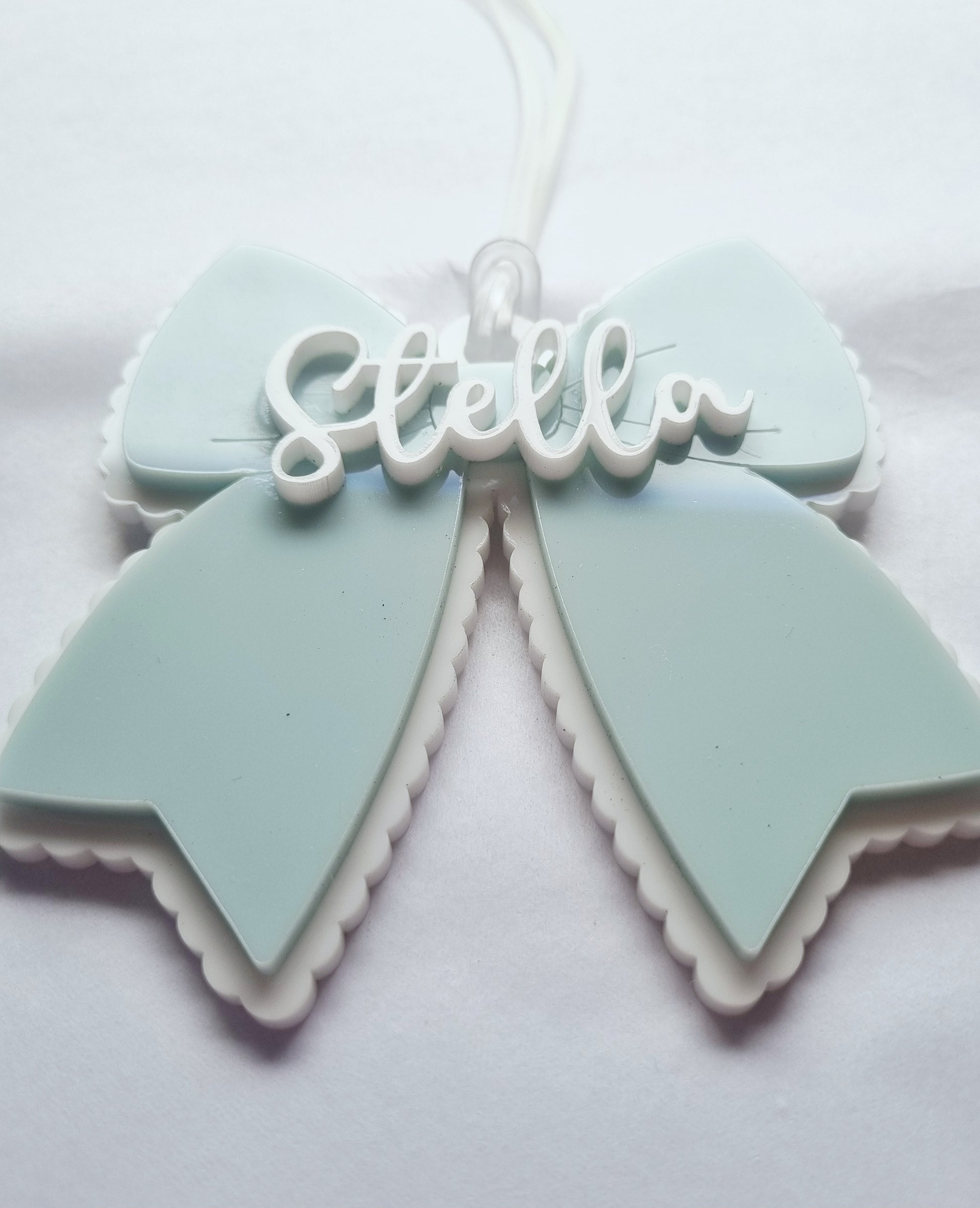 Bow Bag Tag - Personalised Name Label for School or Daycare