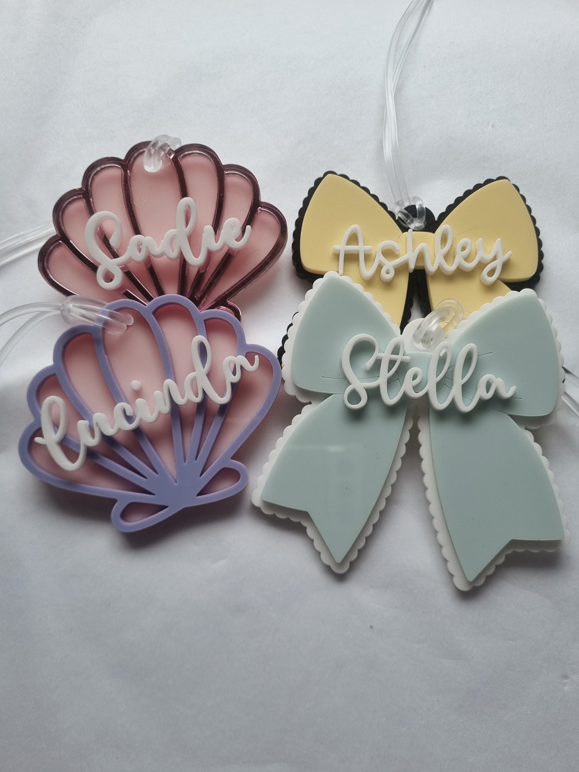 Mermaid Shell Bag Tag - Custom Mermaid Backpack Label