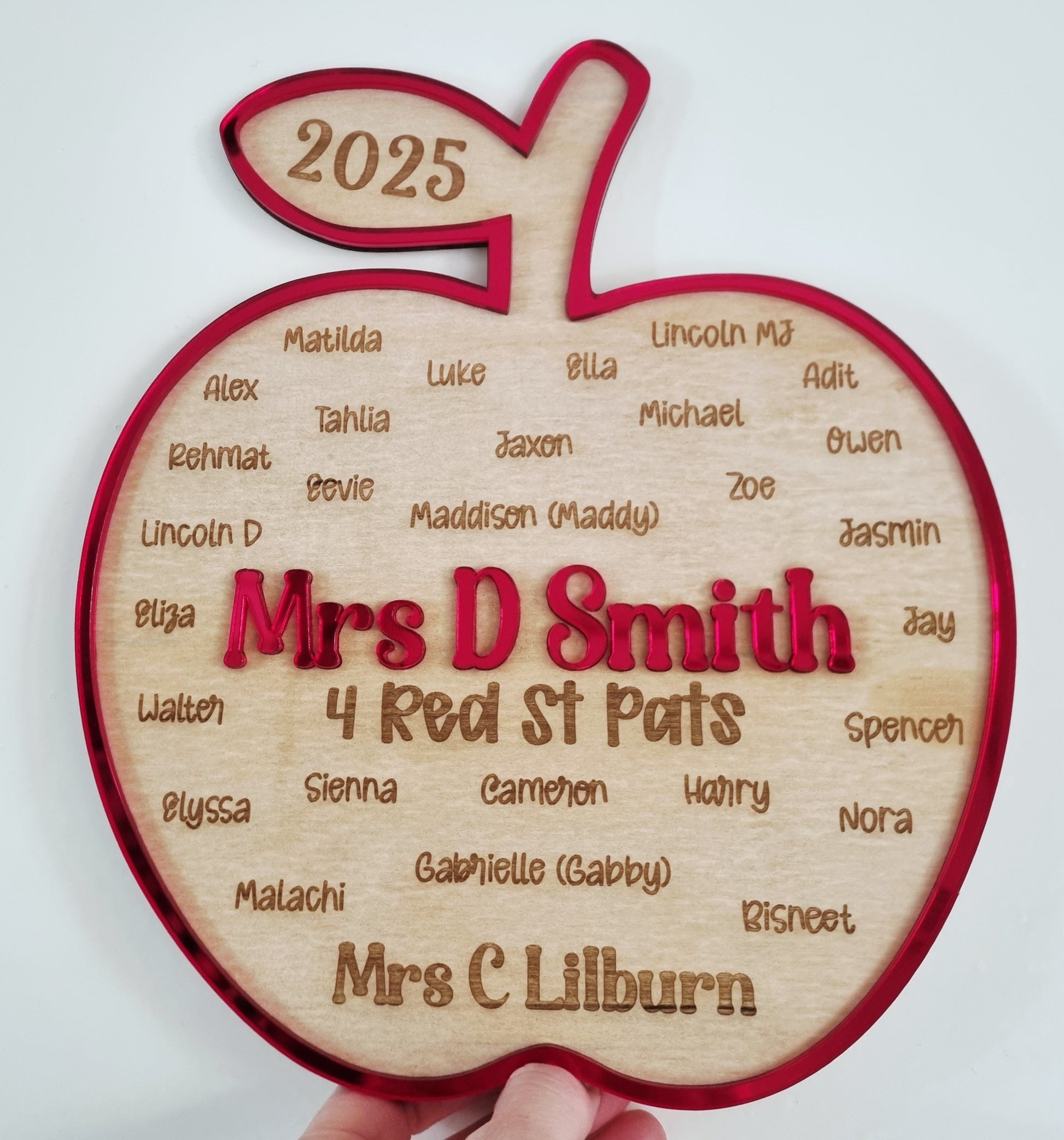 Personalised Teacher Apple Plaque