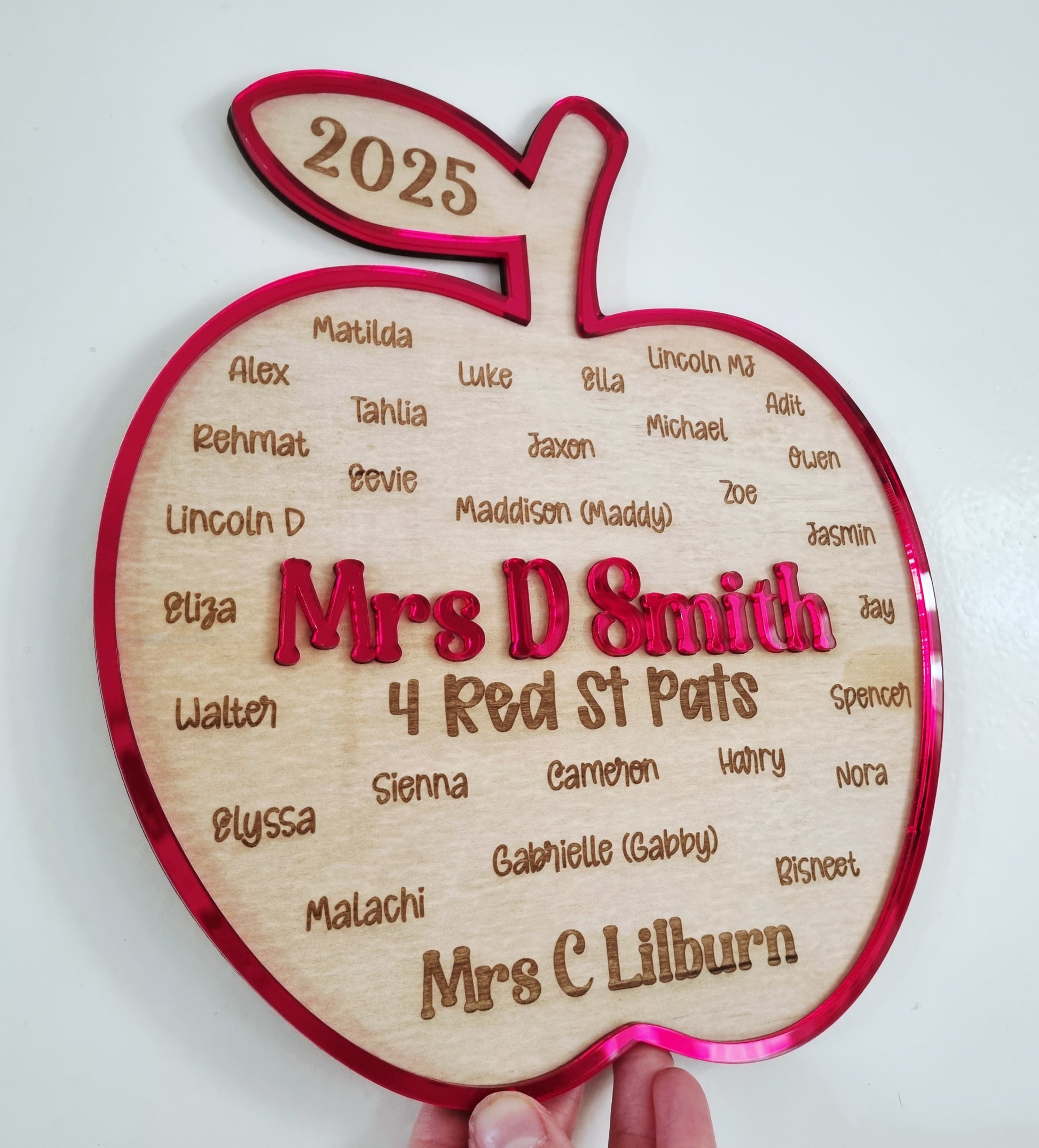 Personalised Teacher Apple Plaque