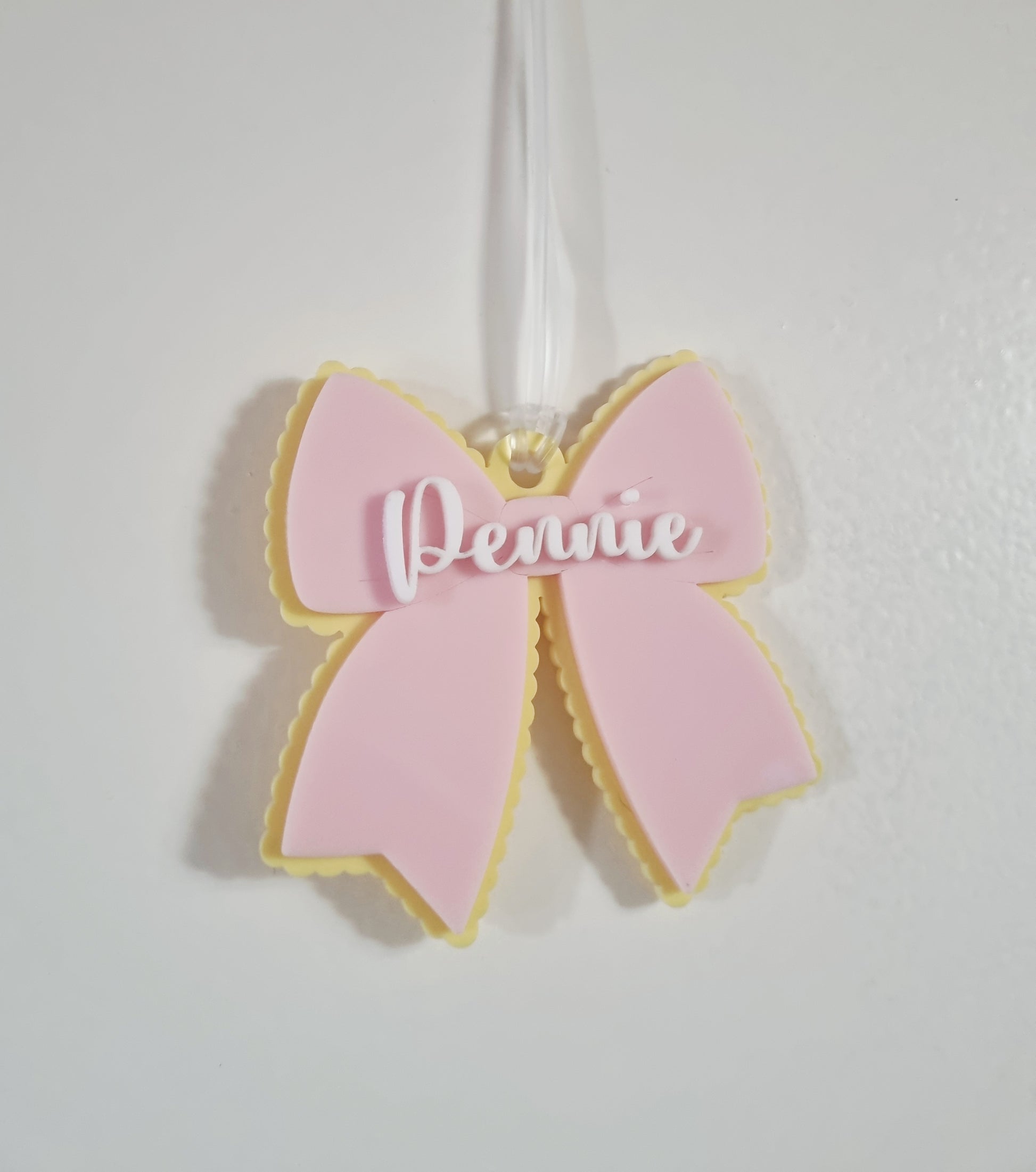 Bow Bag Tag - Personalised Name Label for School or Daycare
