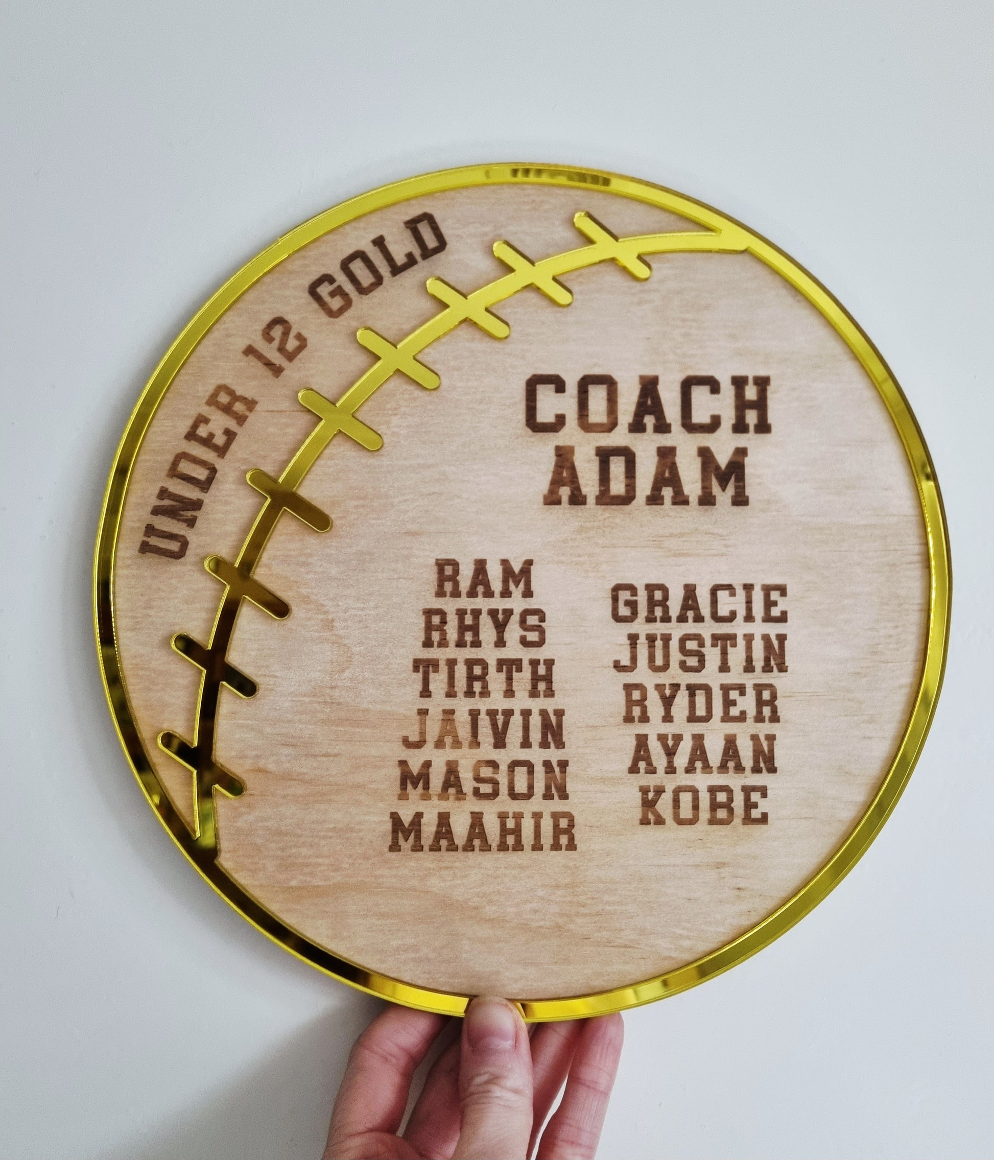 Cricket Coach Gift Plaque - Personalised Cricket Team Gift