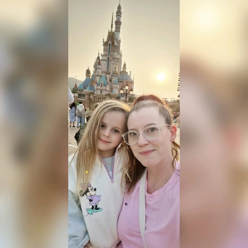Aimee and her daughter Sadie at Disneyland – founders of The Engraving Emporium