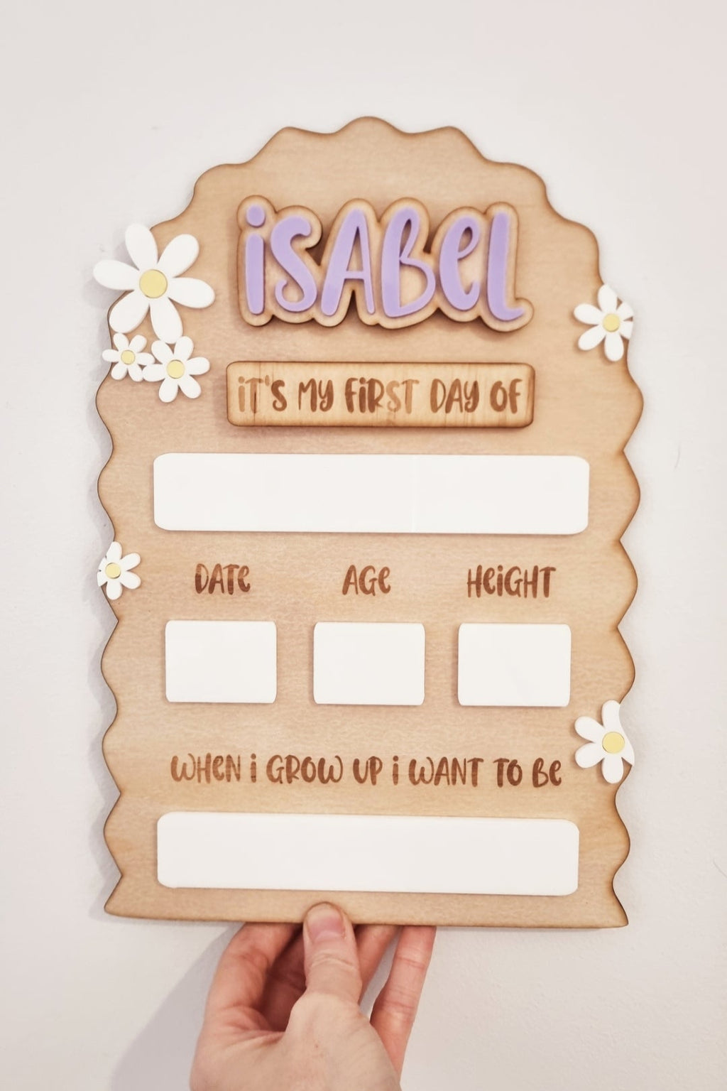 First Day of School Interchangeable Board – Personalised Reusable Photo Prop