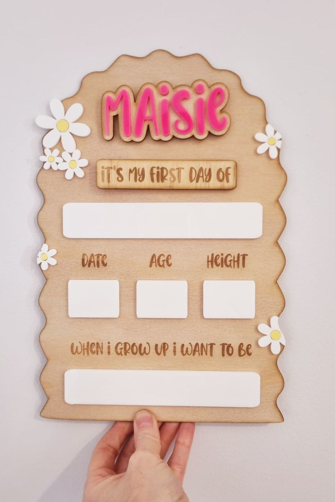 First Day of School Interchangeable Board – Personalised Reusable Photo Prop