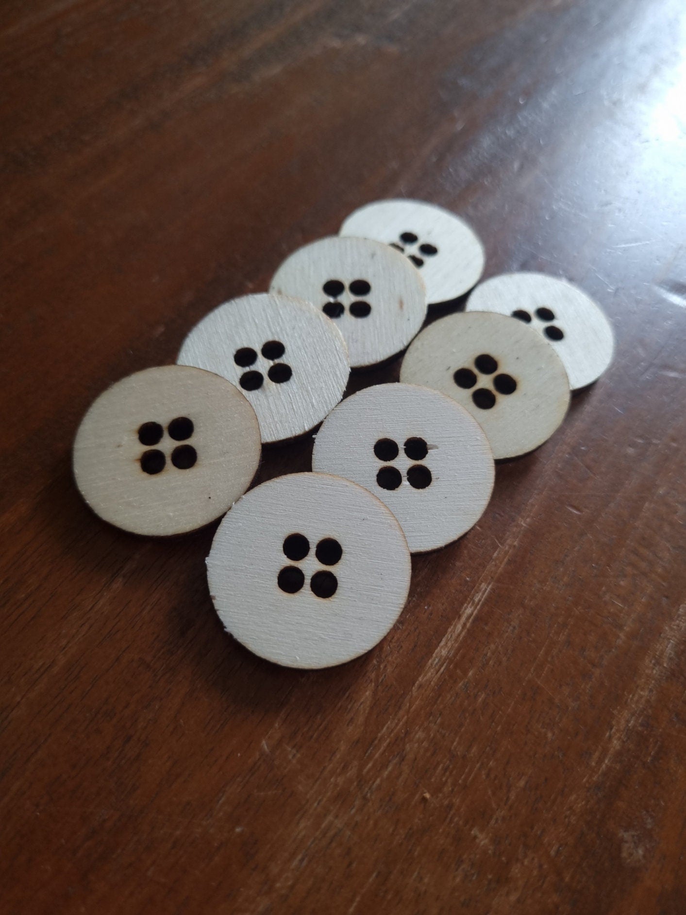 Wooden Engraved Handmade Small Business Buttons, Hand Sewn, Hand Crafted, Product Tags, Eco-Friendly Tags