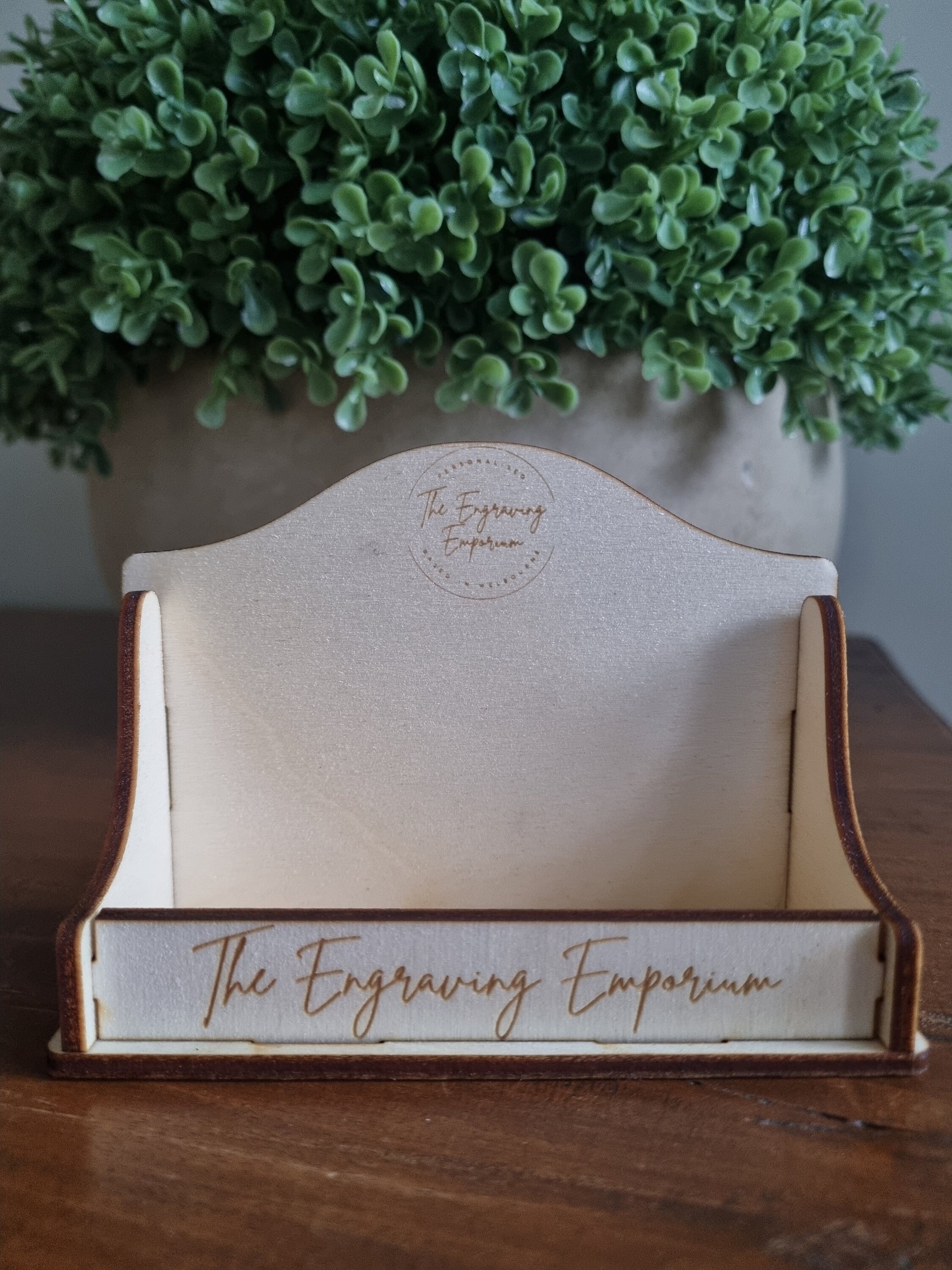 Wooden Personalised Business Card Holder, Small Business, Business Card Display
