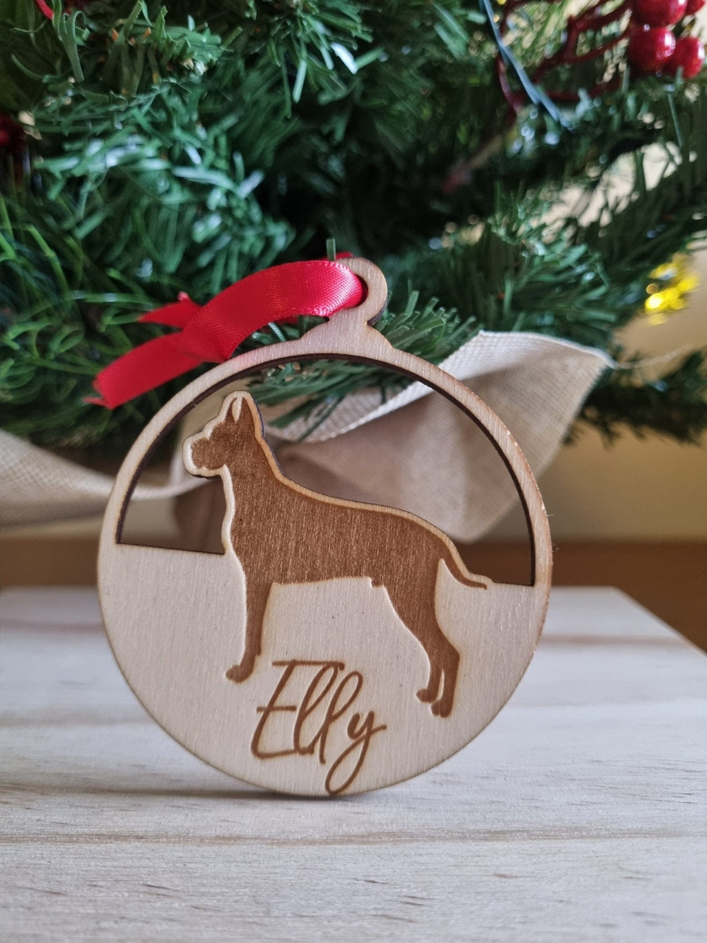 Dog Breed Personalised Engraved Christmas Ornament, Pet Ornament