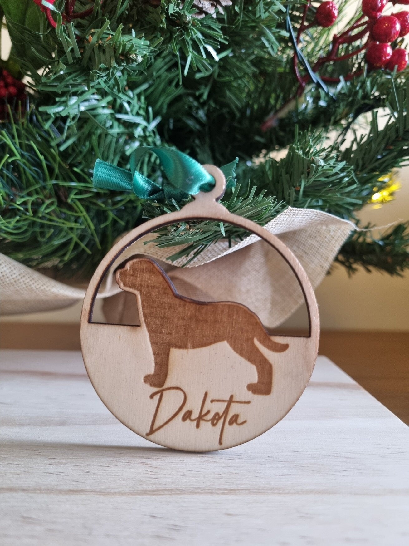 Dog Breed Personalised Engraved Christmas Ornament, Pet Ornament