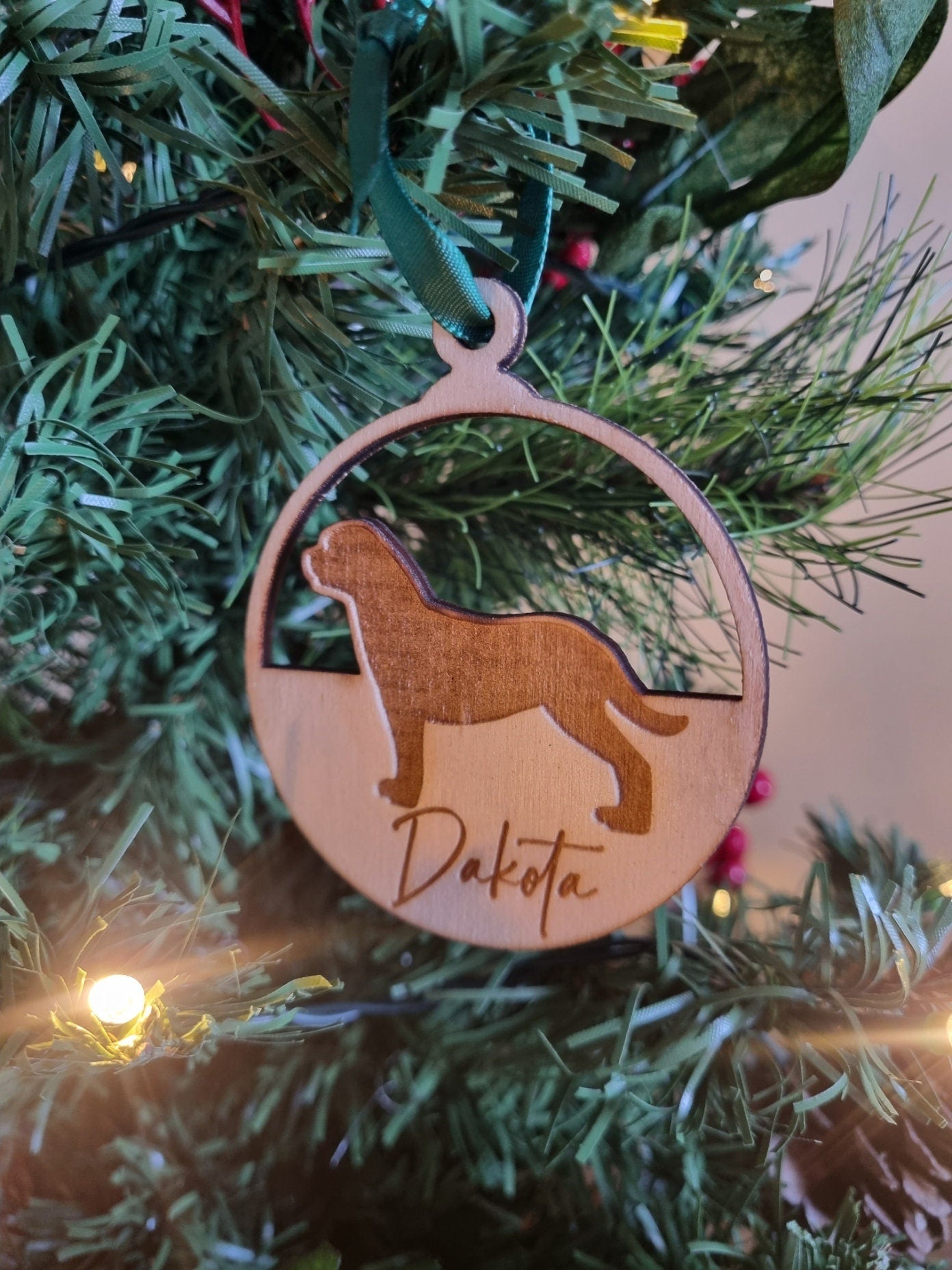 Dog Breed Personalised Engraved Christmas Ornament, Pet Ornament