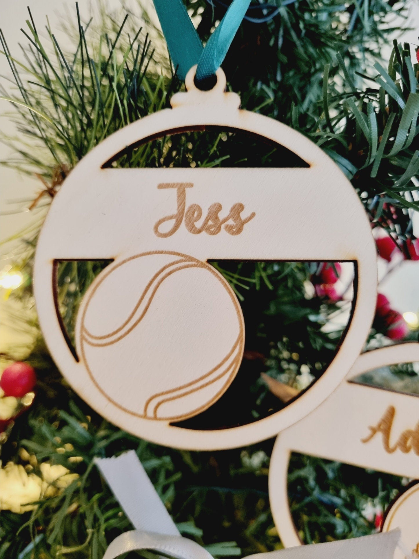 Personalised Sports Christmas Ornament, Cricket, Tennis, Volleyball, Basketball