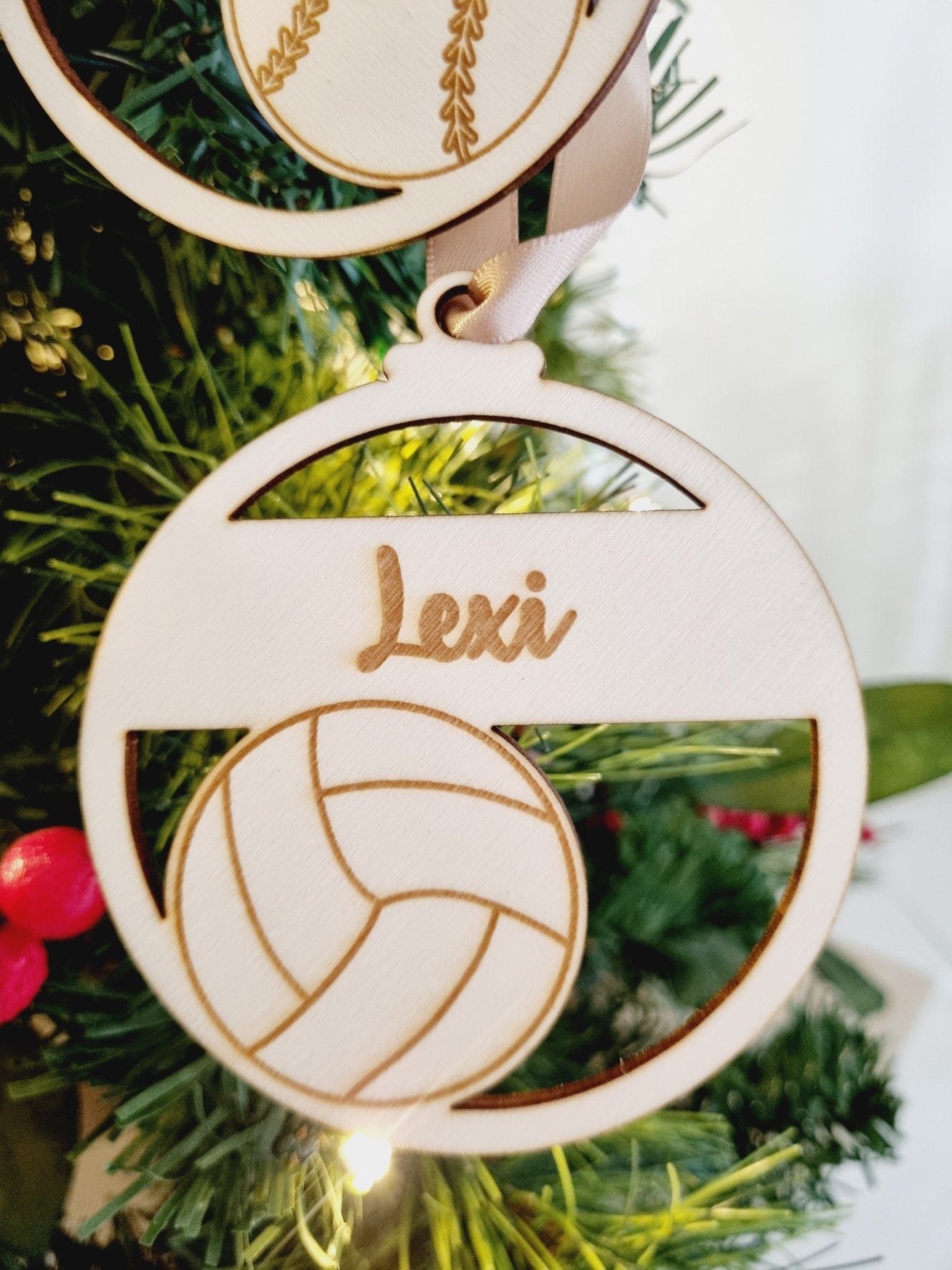 Personalised Sports Christmas Ornament, Cricket, Tennis, Volleyball, Basketball