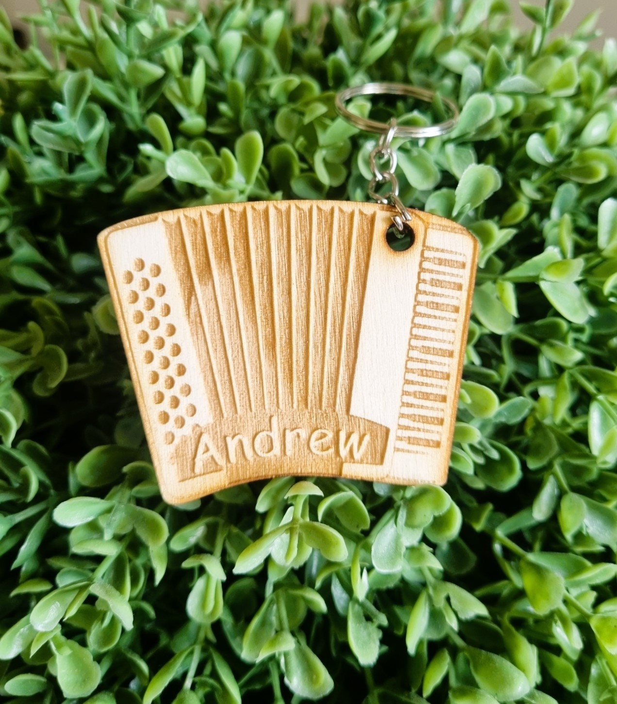 Personalised Accordion Keyring, Folk Music, Keychain, Harmonika