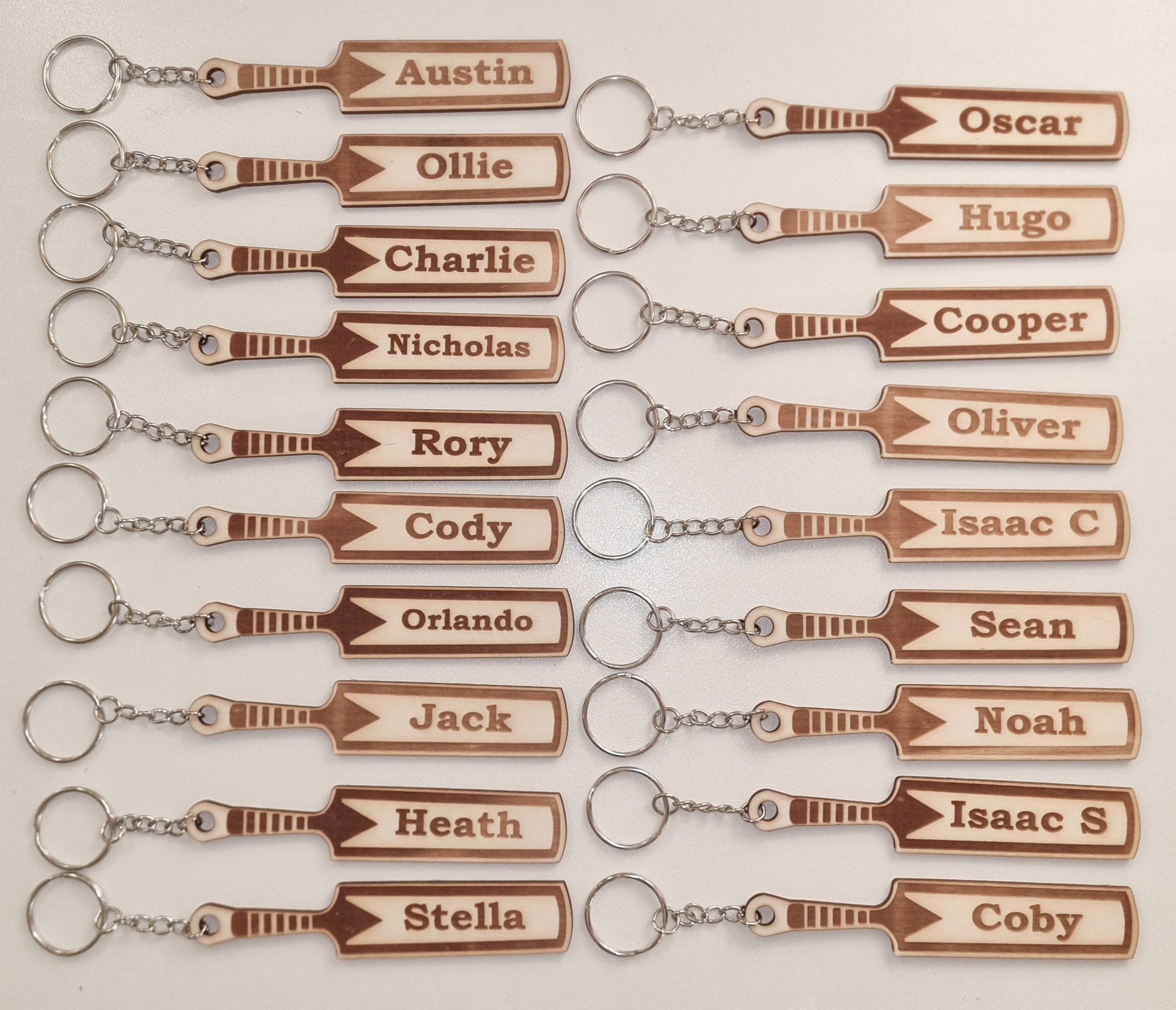 Personalised Cricket Bat Keyring, Keychain, Cricket Lovers, Engraved Team Gift