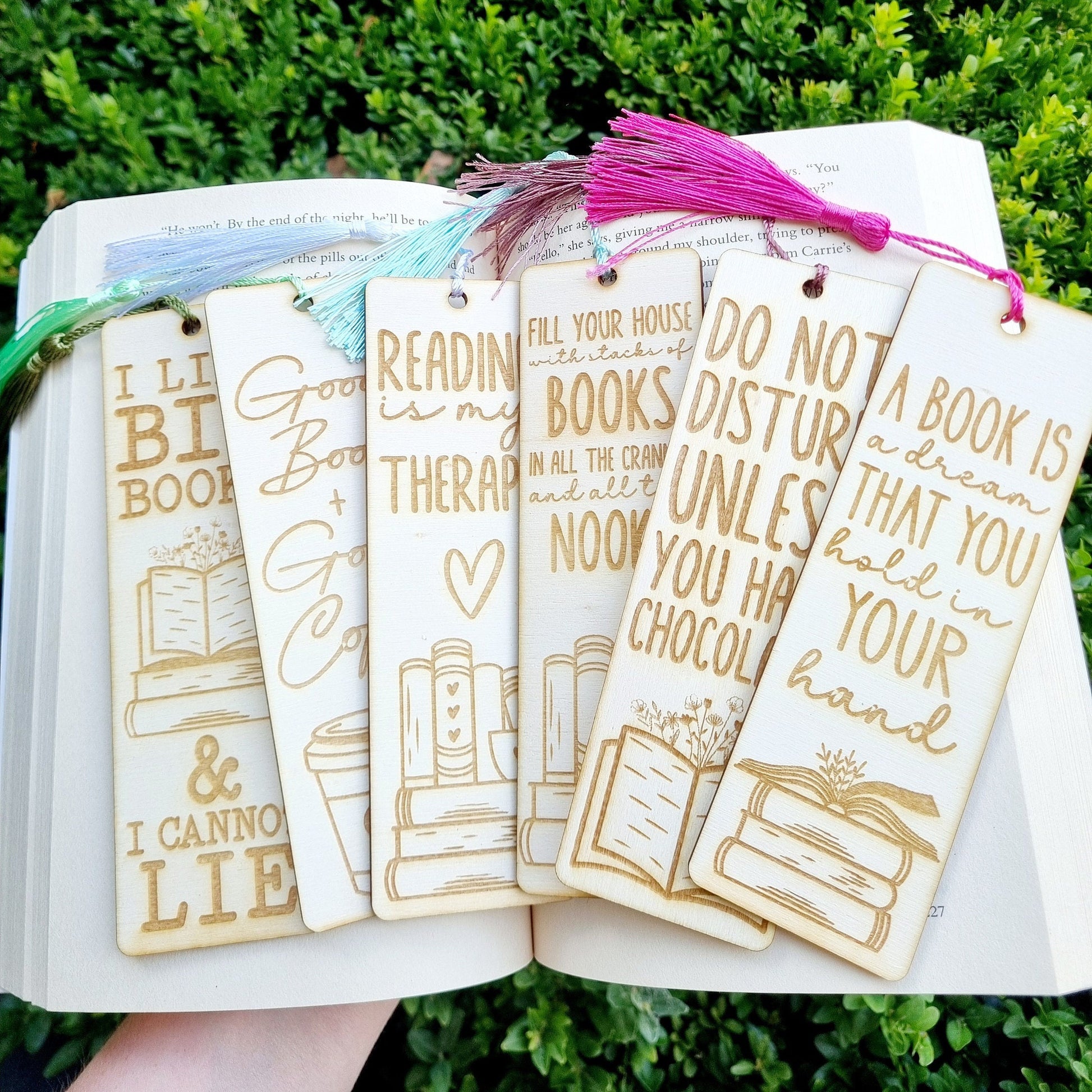 Wooden Engraved Quirky Bookmarks, Page Markers, Book Lovers, Eco Friendly Bookmarks