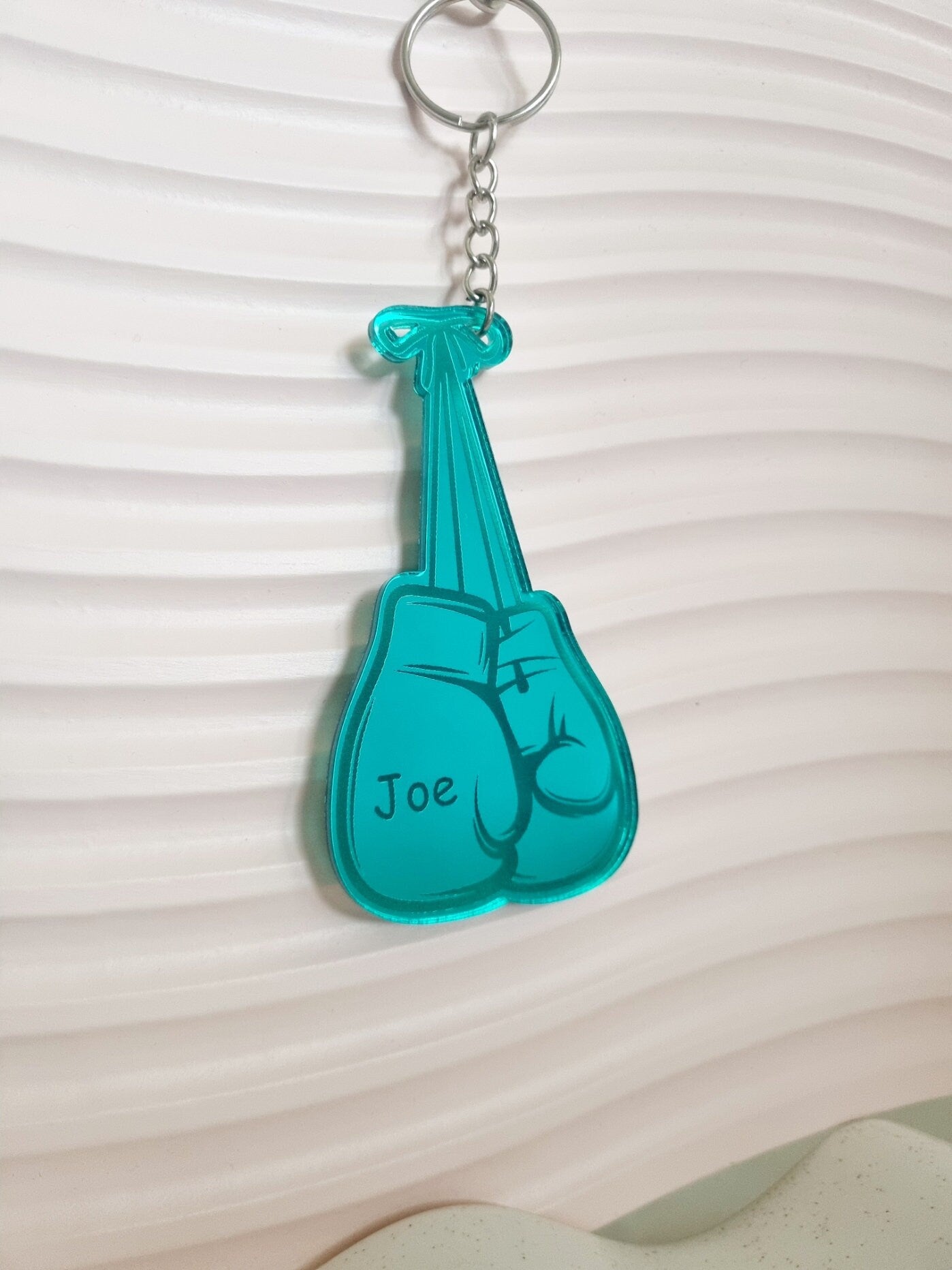 Personalised Boxing Gloves Acrylic Keyring, Keychain, Boxing Gift, Engraved Team Gift