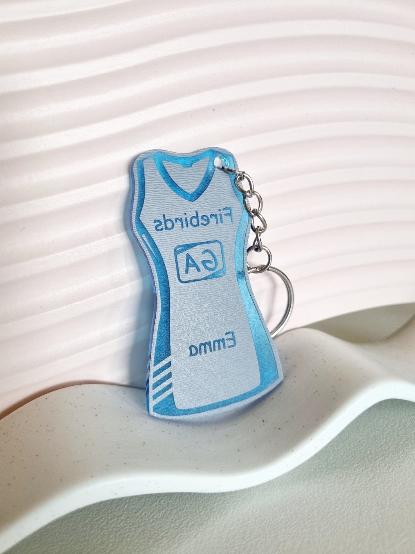 Personalised Acrylic Netball Dress Keyring, Netball Player Gift, Netball Coach Gift, Netball Team Keychain