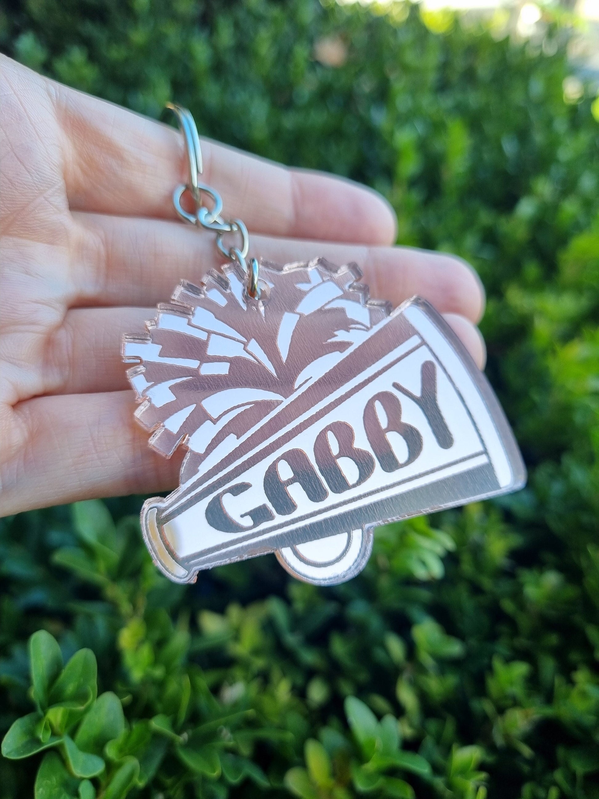 Personalised Cheer Acrylic Keyring, Keychain, Cheer Gift, Engraved Team Gift