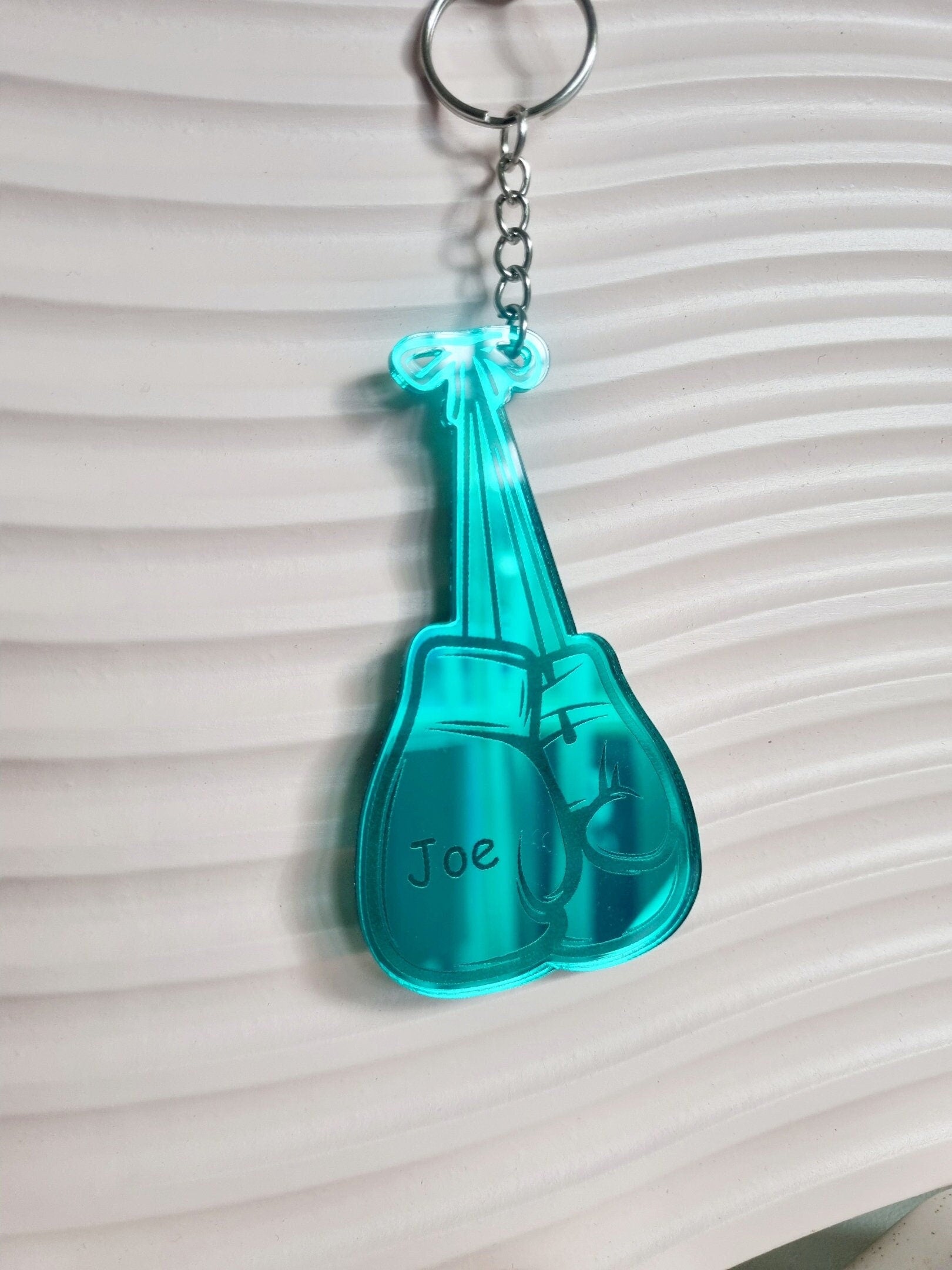 Personalised Boxing Gloves Acrylic Keyring, Keychain, Boxing Gift, Engraved Team Gift