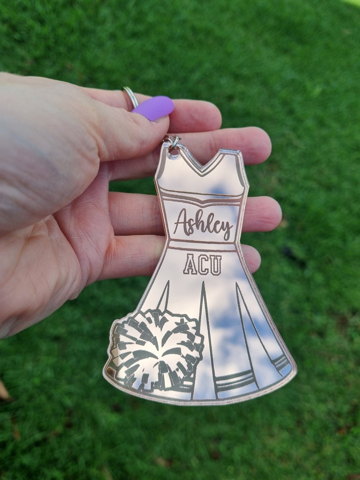 Personalised Cheer Acrylic Keyring, Keychain, Cheer Gift, Engraved Team Gift