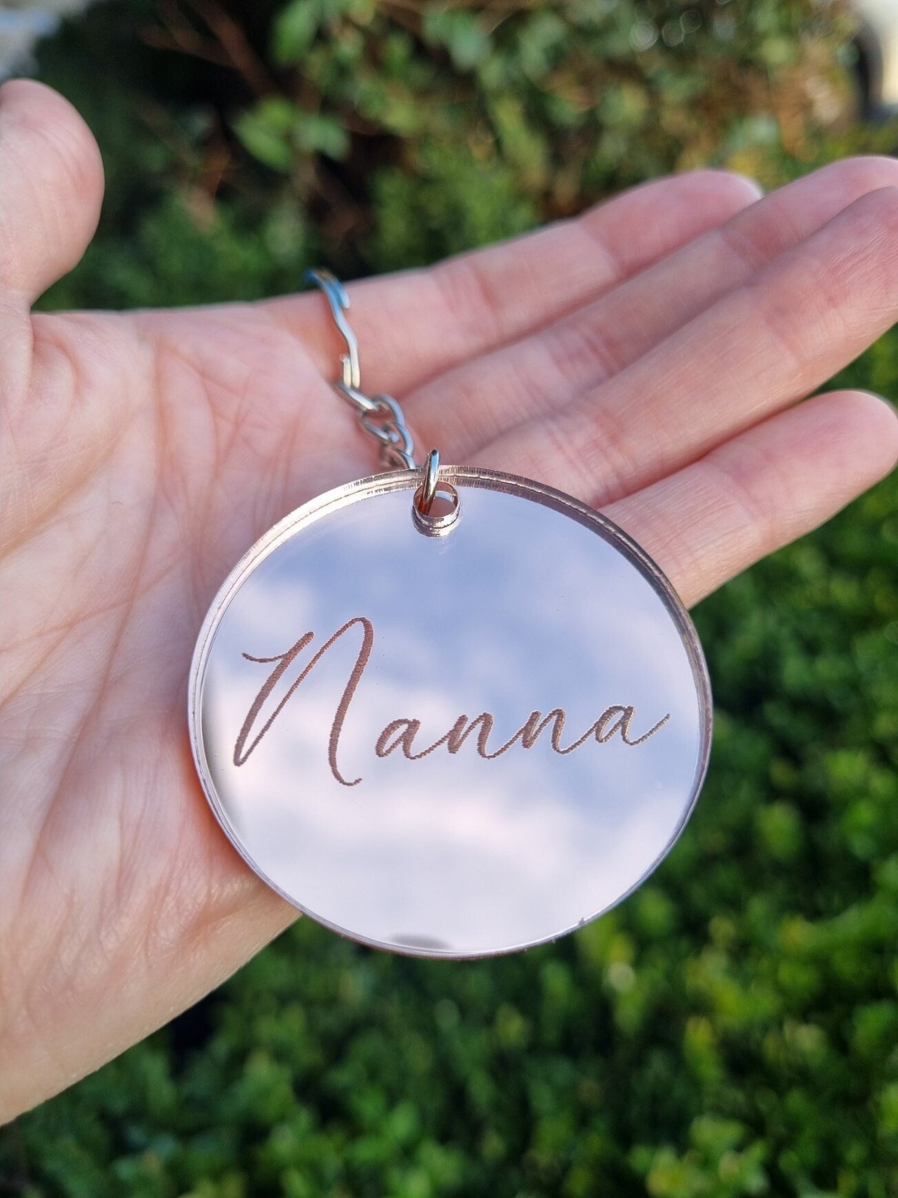 Mum Keyring, Custom Mirrored Acrylic Keyring, Mothers Day Gift, Nanna Keyring