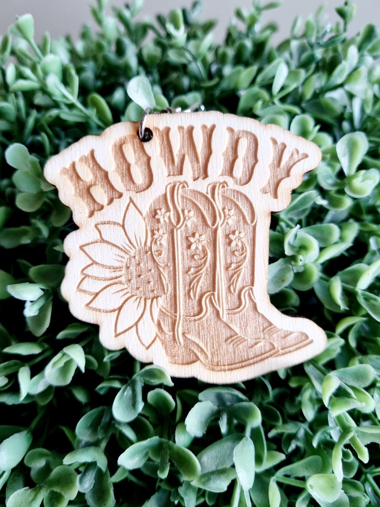 Howdy Cowgirl Boots Keyring, Mothers Day Keychain, Gift for Mum, Engraved Gift