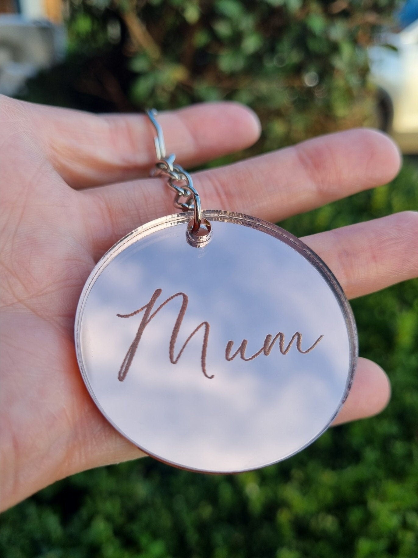 Mum Keyring, Custom Mirrored Acrylic Keyring, Mothers Day Gift, Nanna Keyring