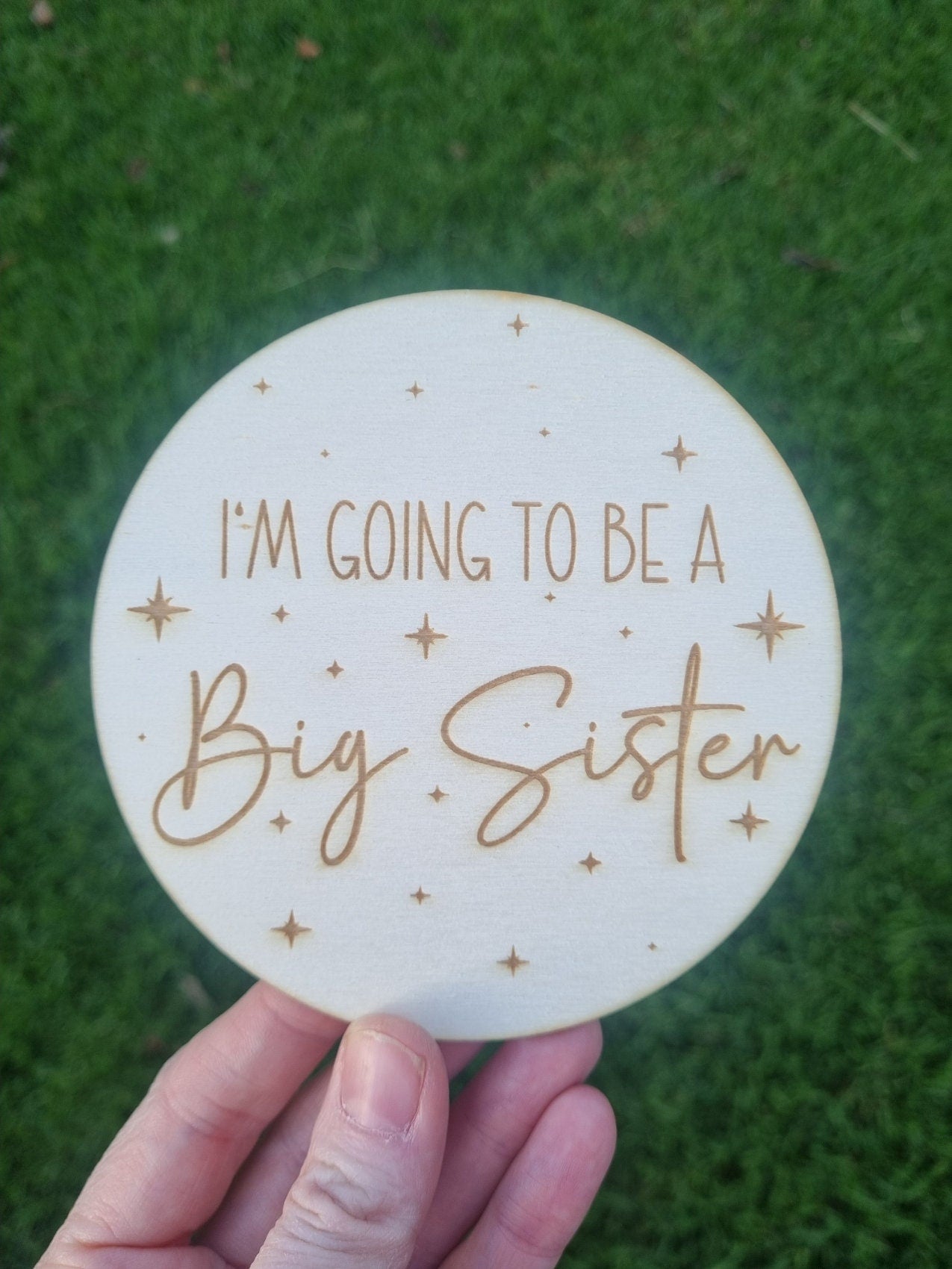 Baby Announcement Board, I'm Going to Be A Big Sister Sign, Cute New Baby Photo Prop, Sibling Reveal Plaque