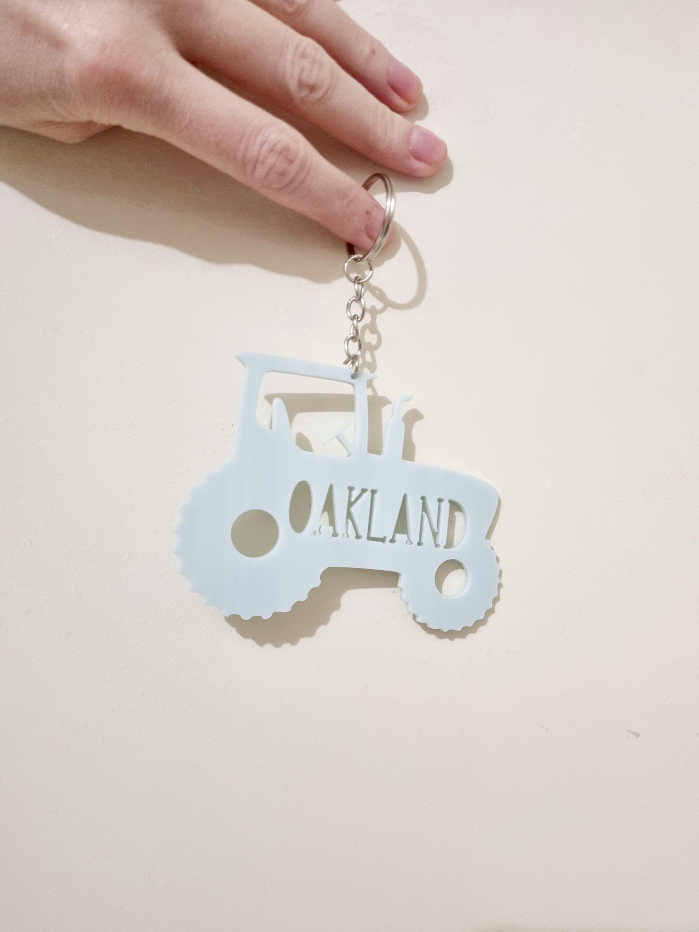 Personalised Tractor Bag Tag, Custom Backpack Tag Keychain for School Kindergarten