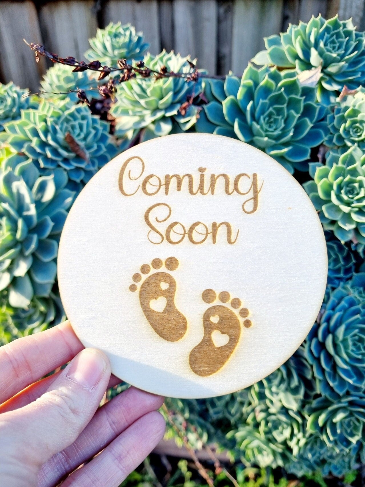 New Baby Coming Soon Sign, Perfect Baby Photo Prop & Pregnancy Plaque, Pregnancy Announcement, Gender Reveal Décor