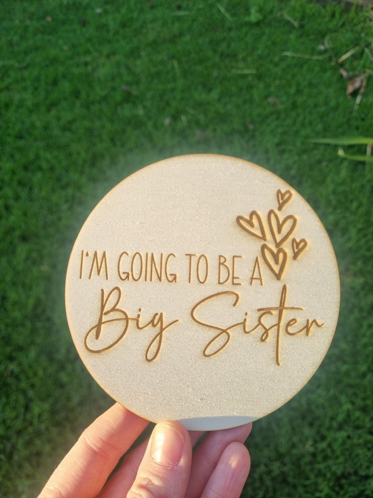 Baby Announcement Board, I'm Going to Be A Big Sister Sign, Cute New Baby Photo Prop, Sibling Reveal Plaque