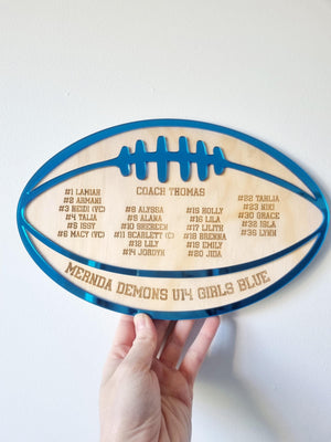 Football Coach Gift, Coach Plaque, Footy Team Gift, Engraved Team Gift