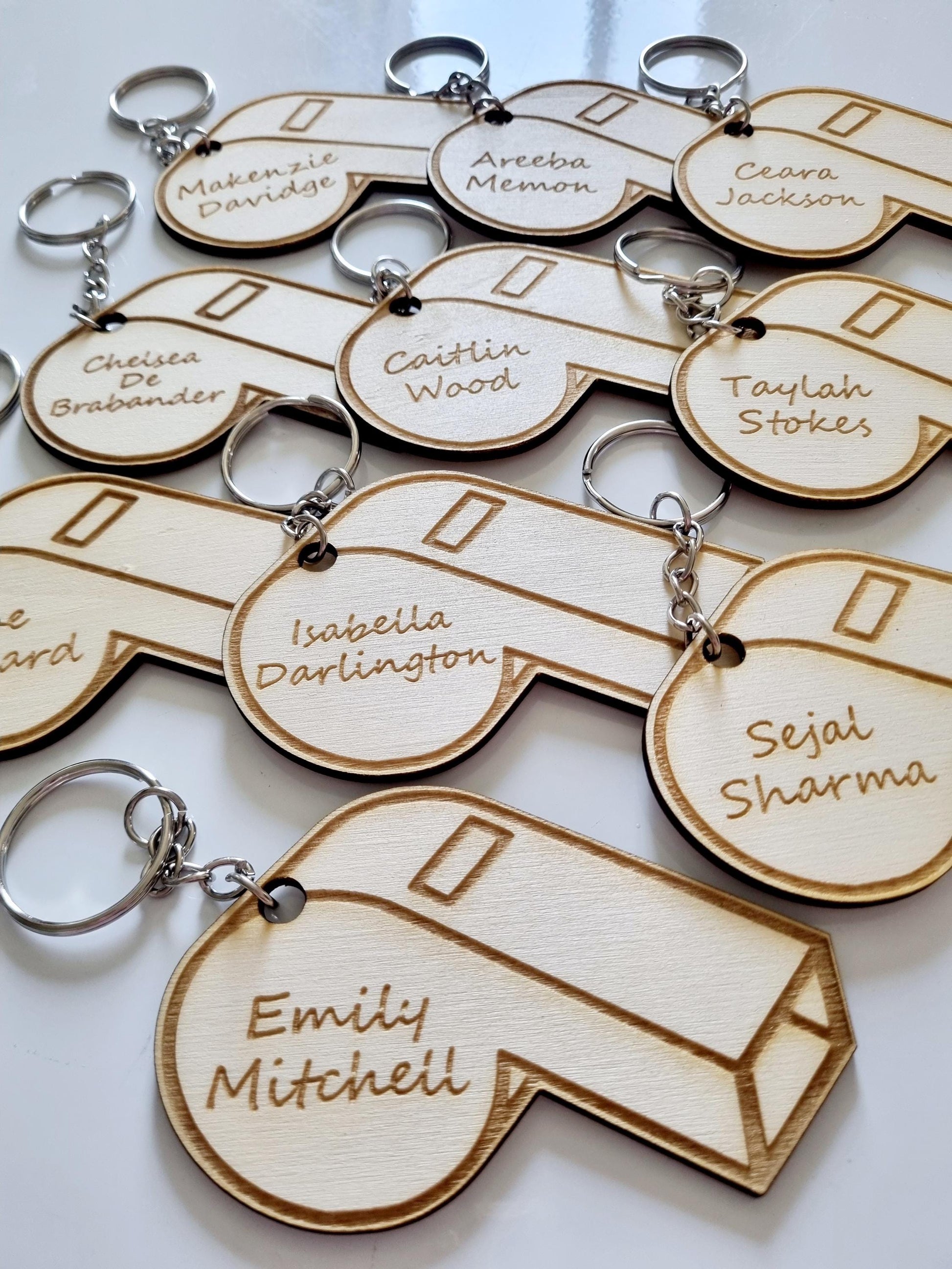 Personalised Netball Whistle Keyring, Umpire Gift, Netball Coach Gift